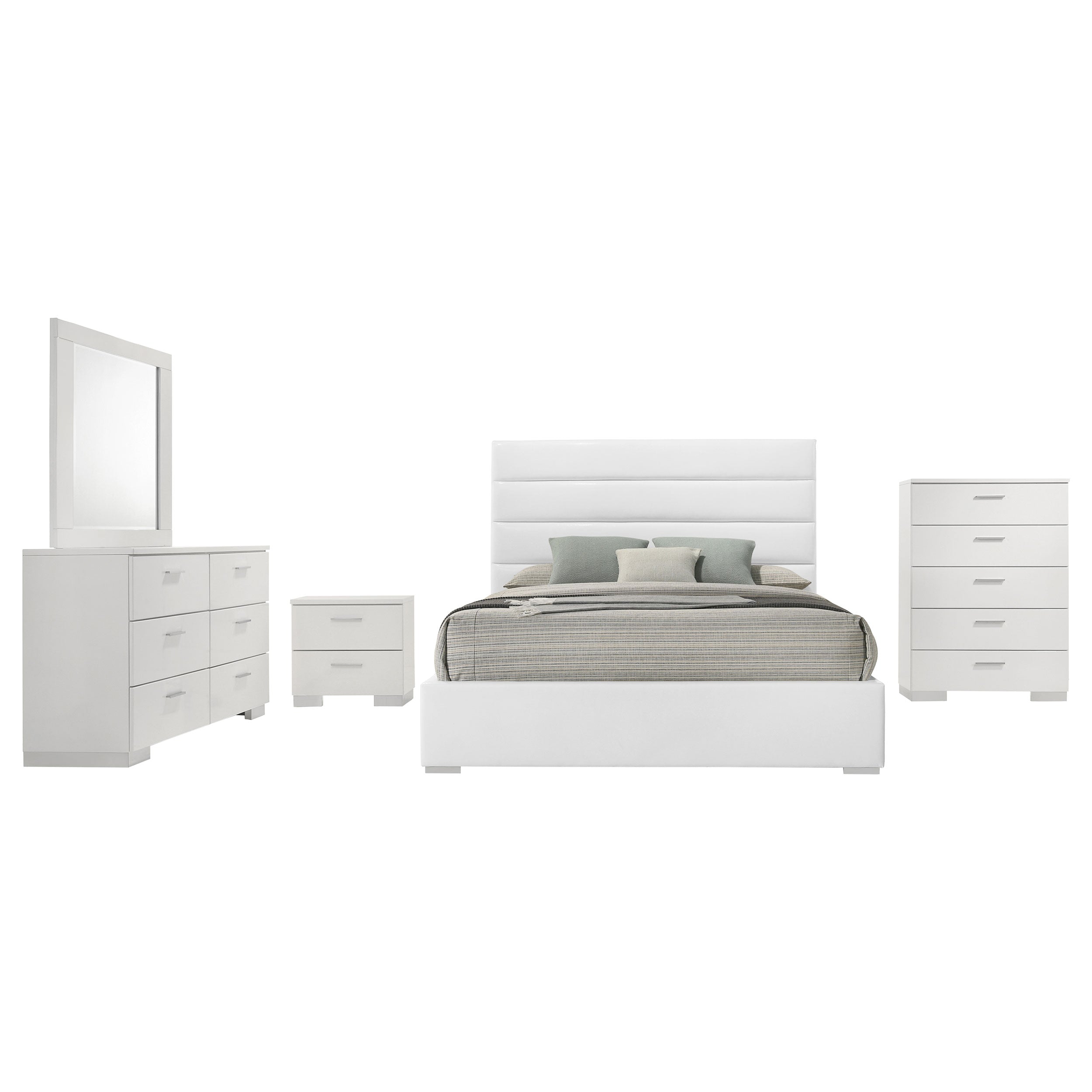 Felicity  Bedroom Set White High Gloss