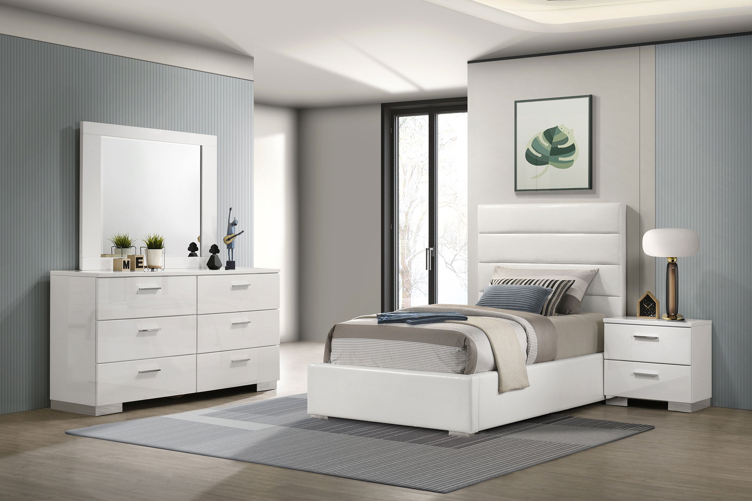 Felicity  Bedroom Set White High Gloss