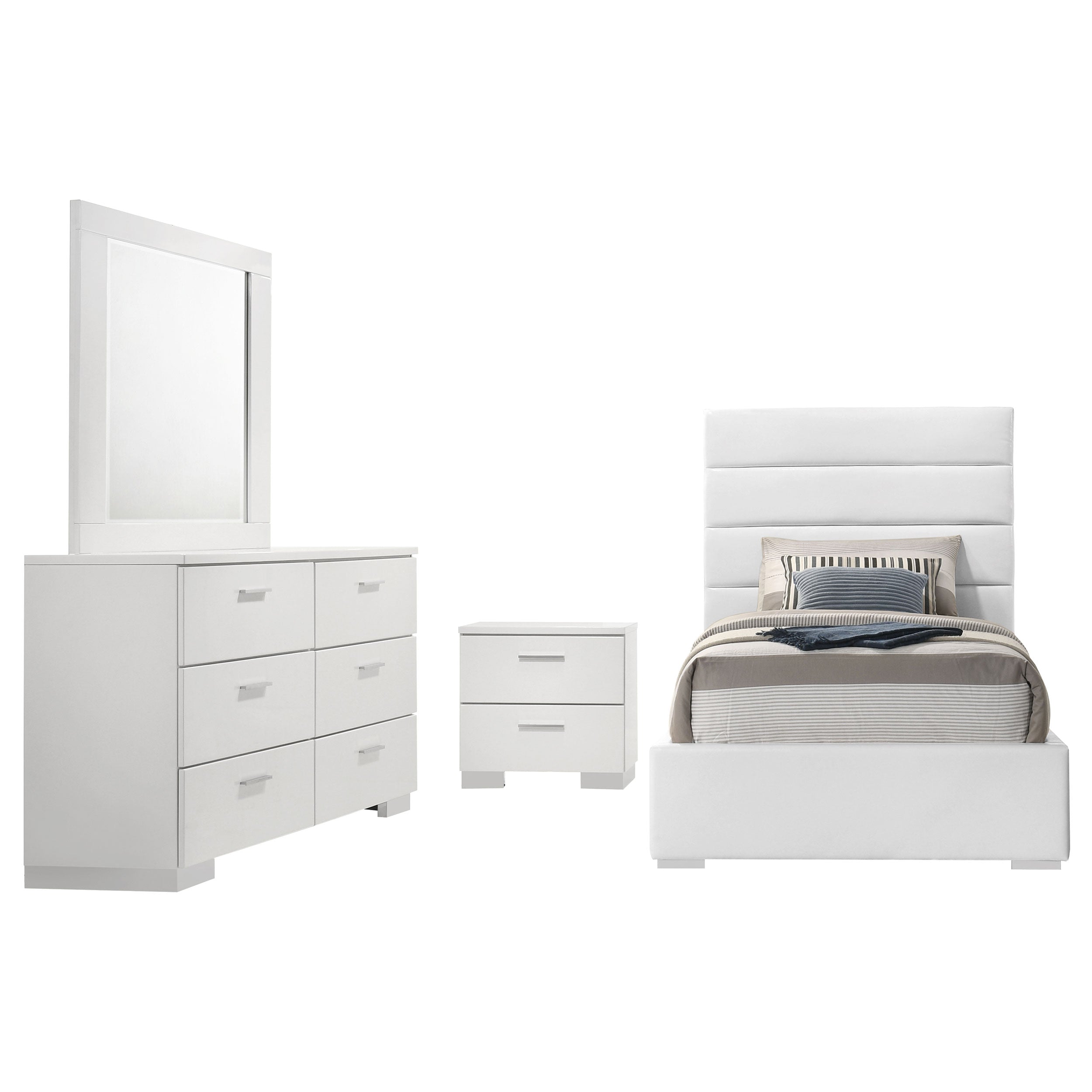 Felicity  Bedroom Set White High Gloss