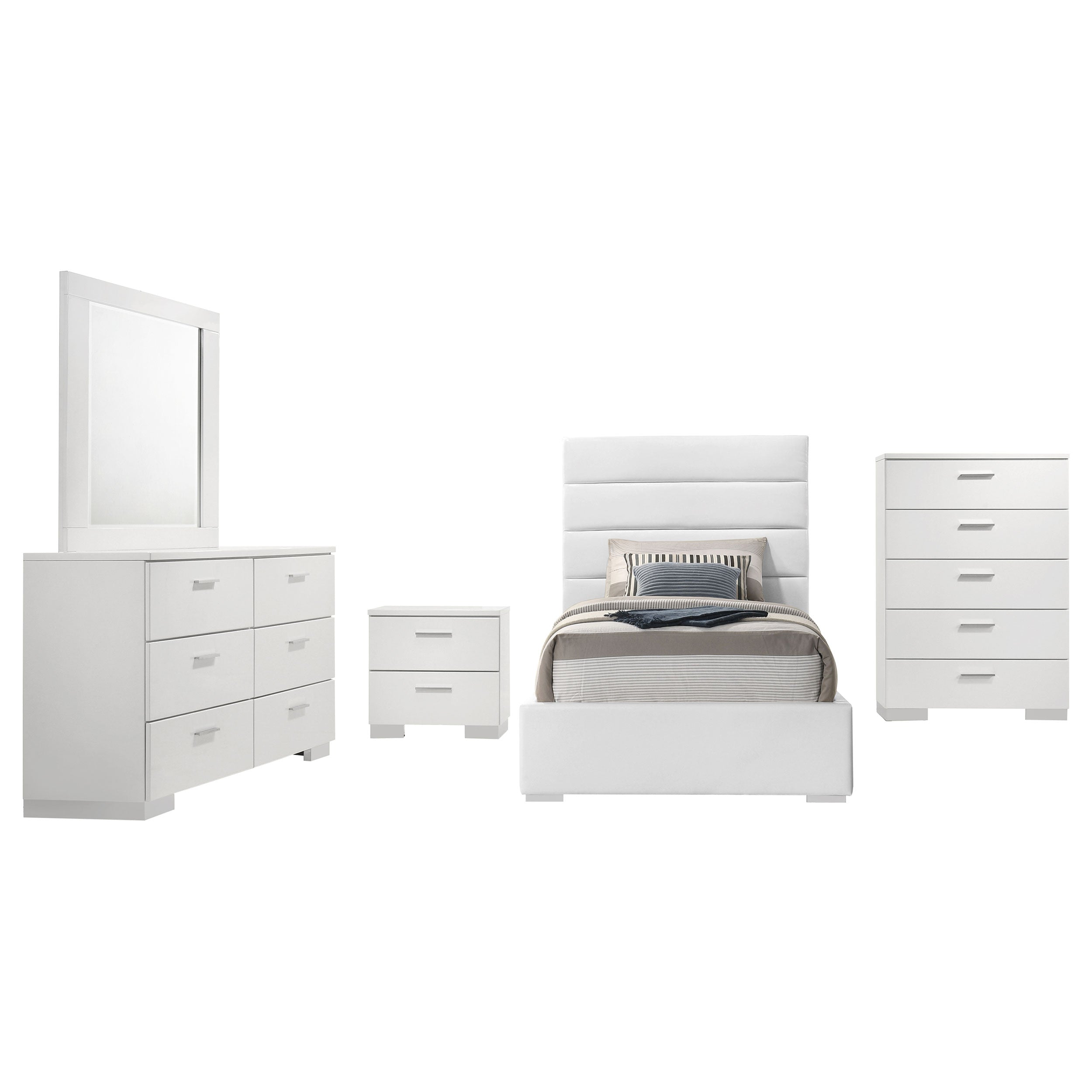 Felicity  Bedroom Set White High Gloss