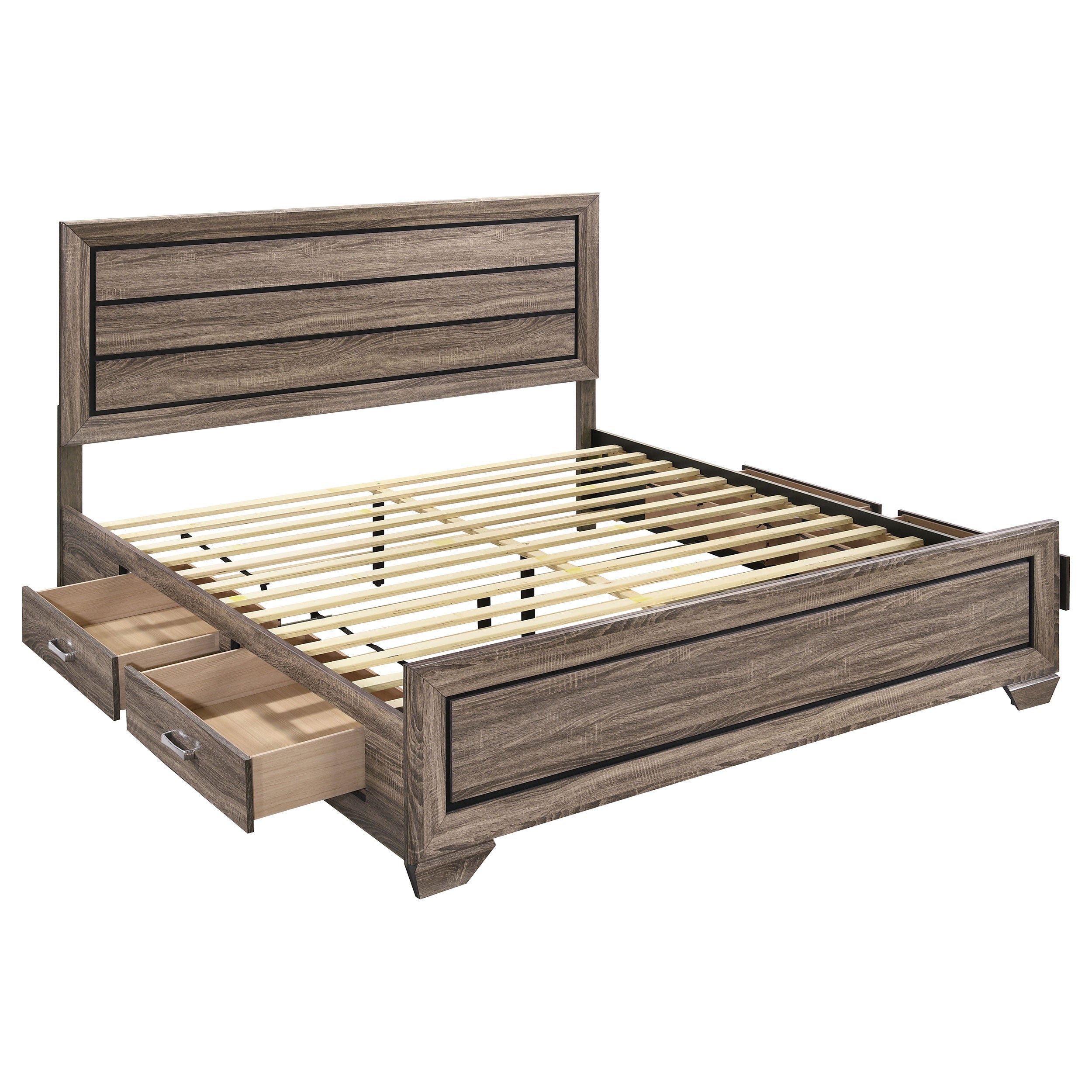 Kauffman Wood Panel Bed Dark Cocoa