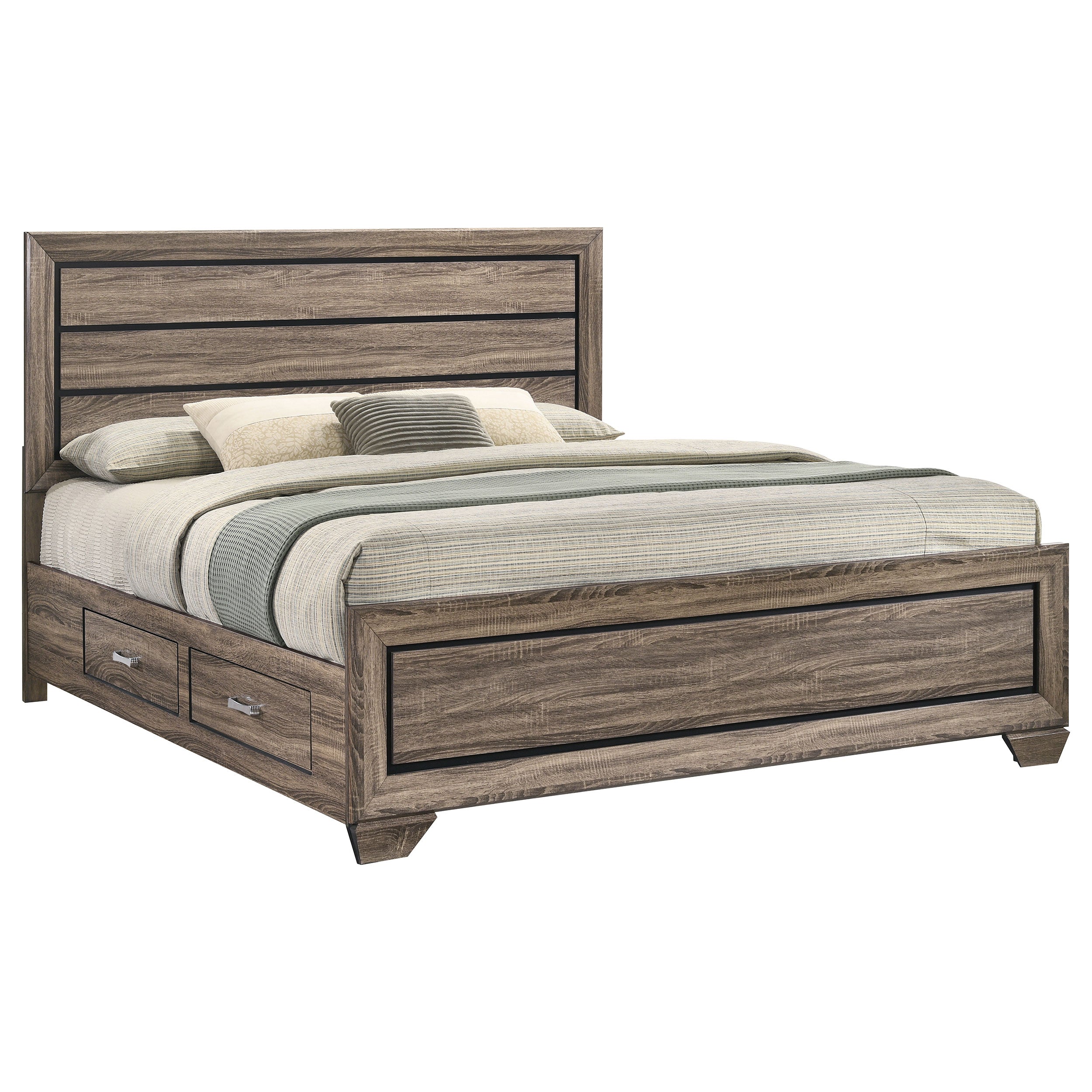 Kauffman Wood Panel Bed Dark Cocoa