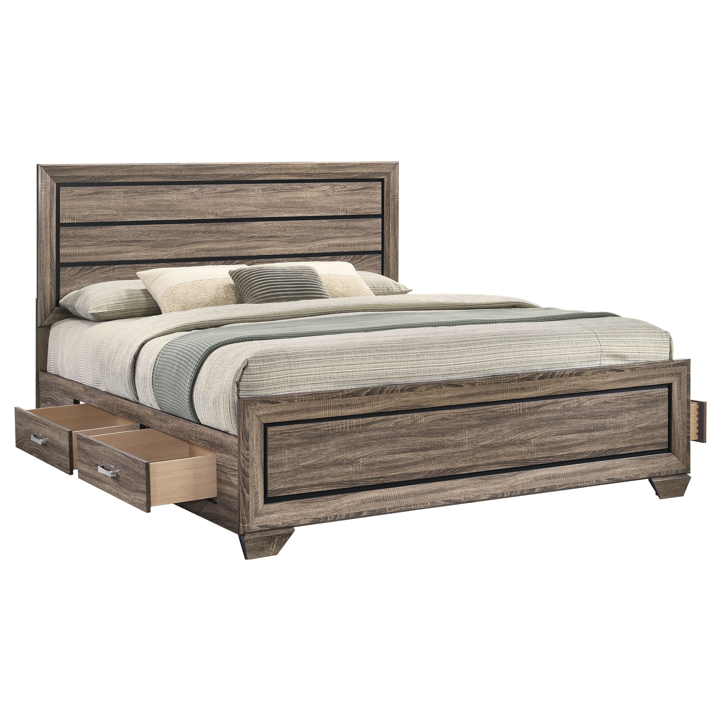 Kauffman Wood Panel Bed Dark Cocoa