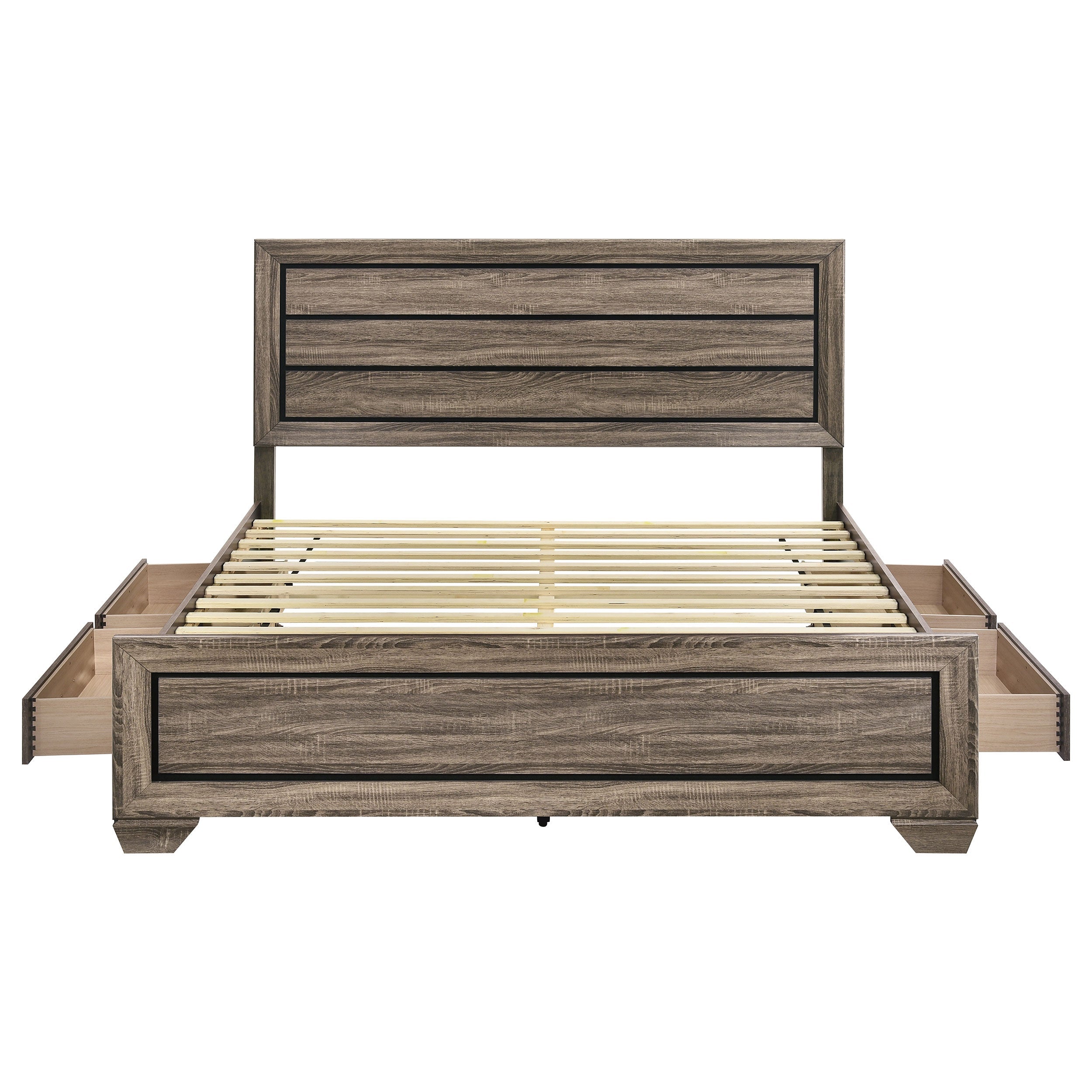 Kauffman Wood Panel Bed Dark Cocoa