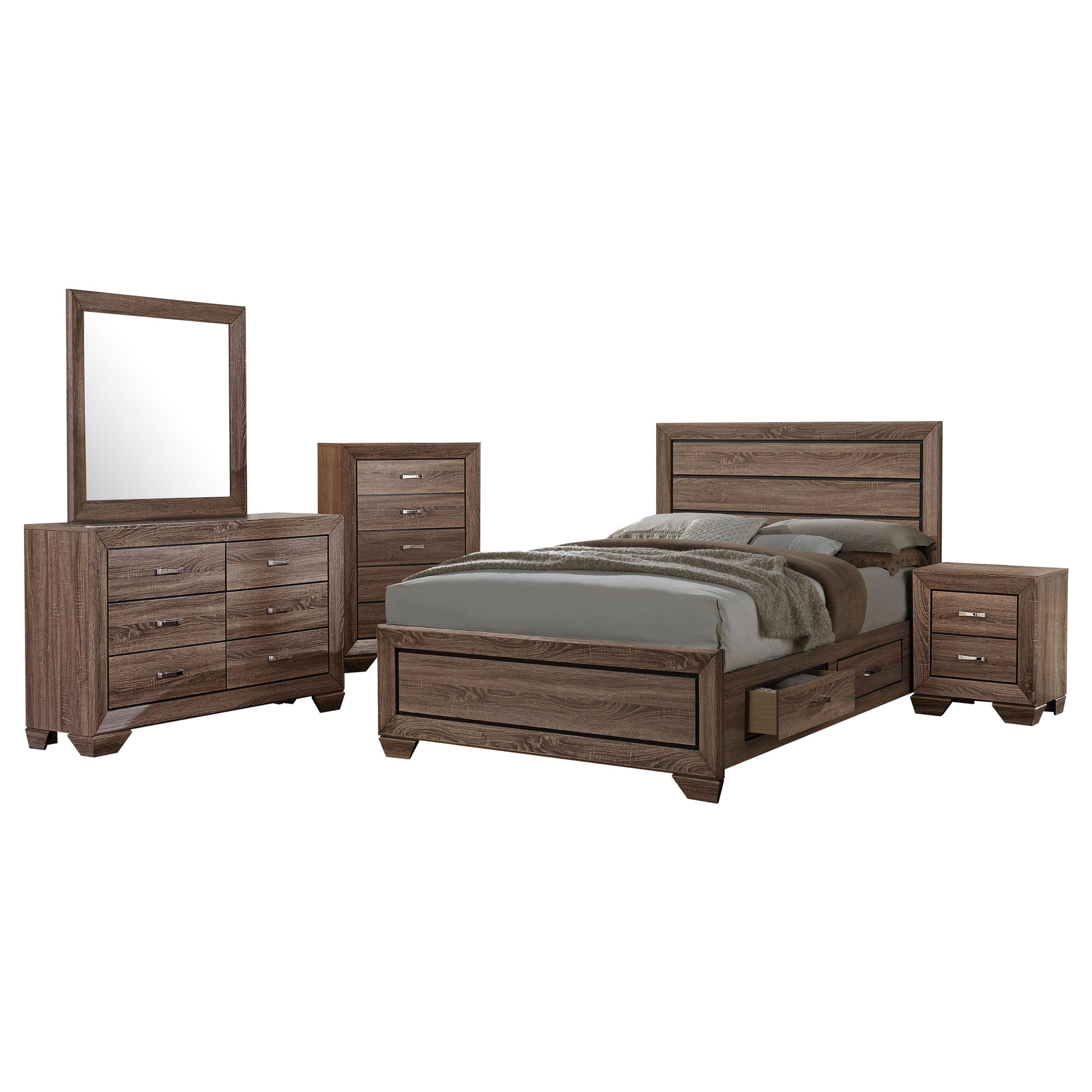 Kauffman Bedroom Set Dark Cocoa