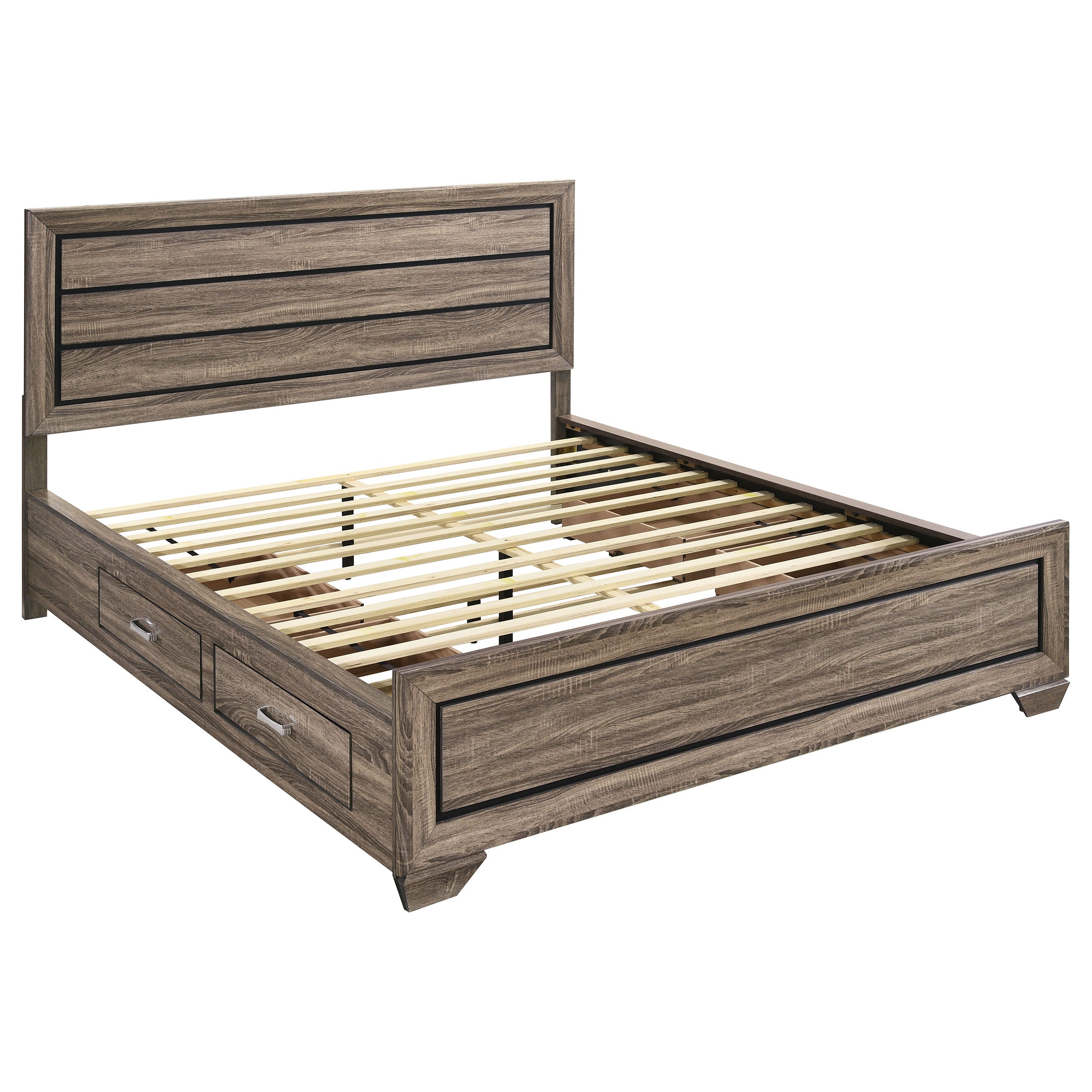 Kauffman Wood Panel Bed Dark Cocoa