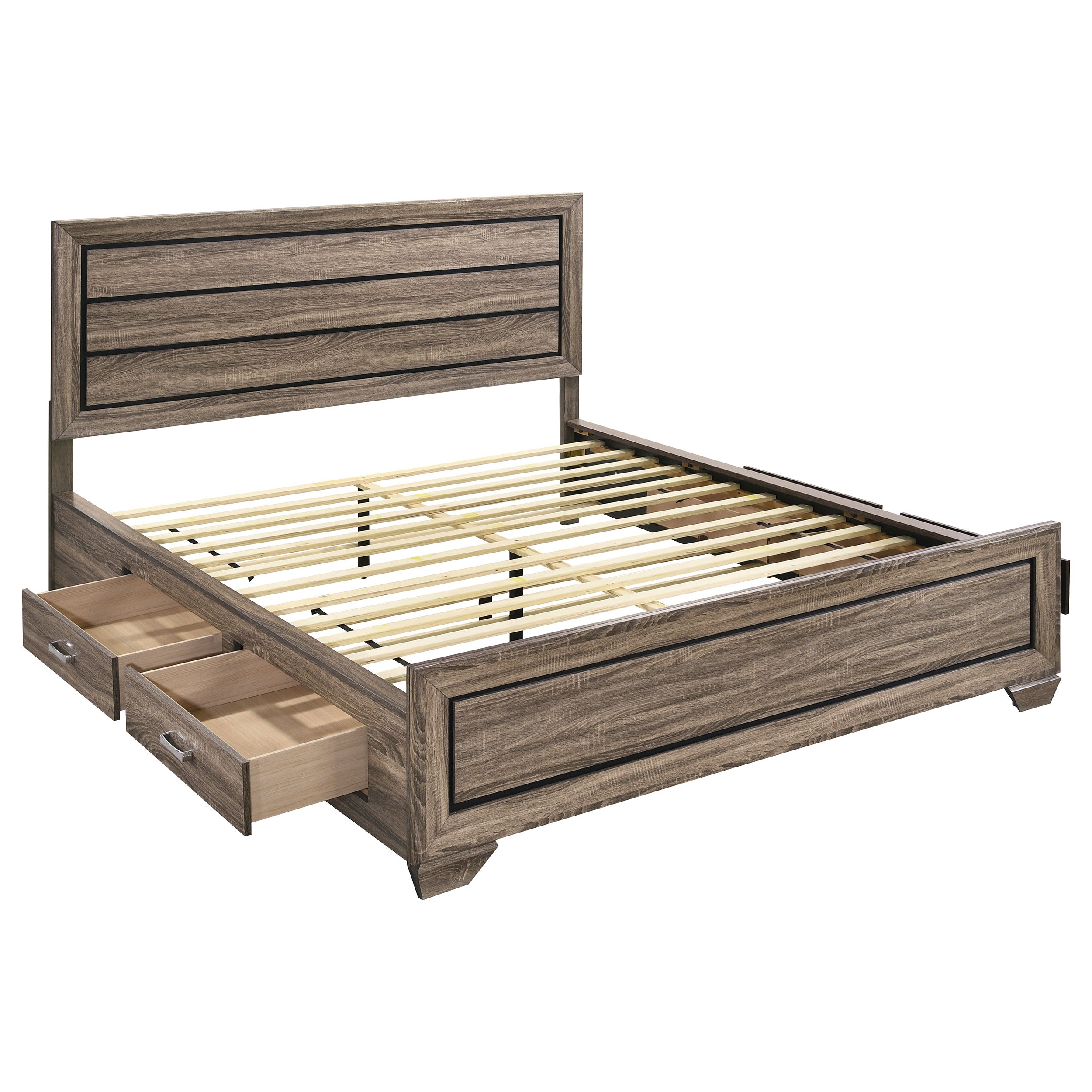 Kauffman Wood Panel Bed Dark Cocoa
