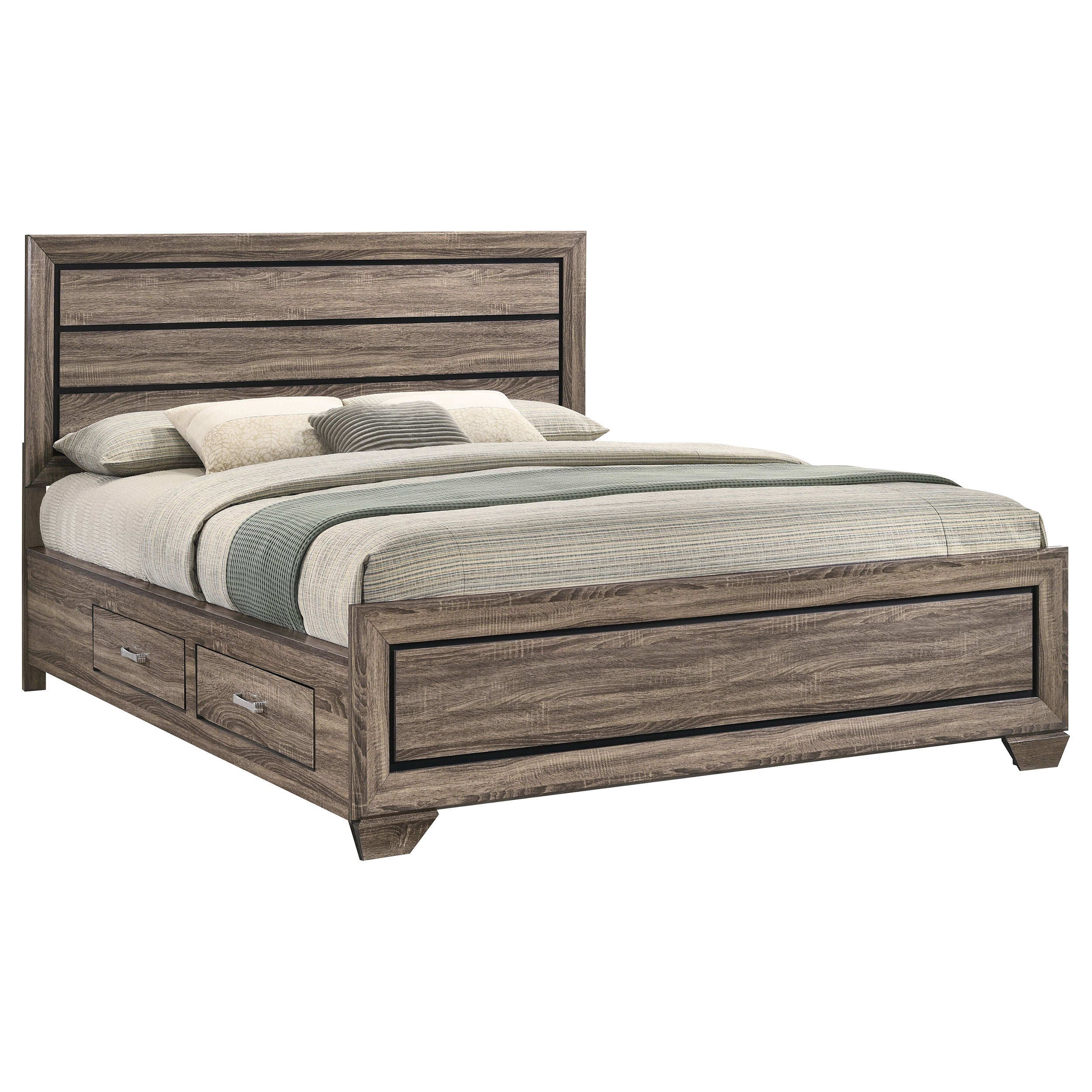 Kauffman Wood Panel Bed Dark Cocoa