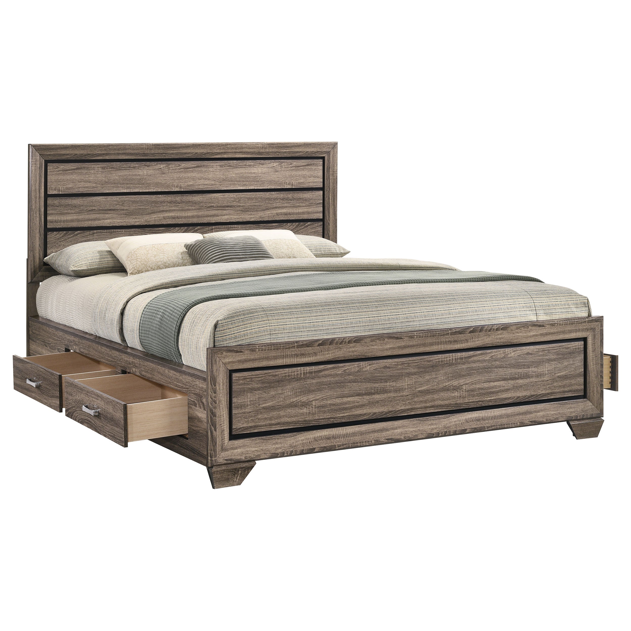 Kauffman Wood Panel Bed Dark Cocoa
