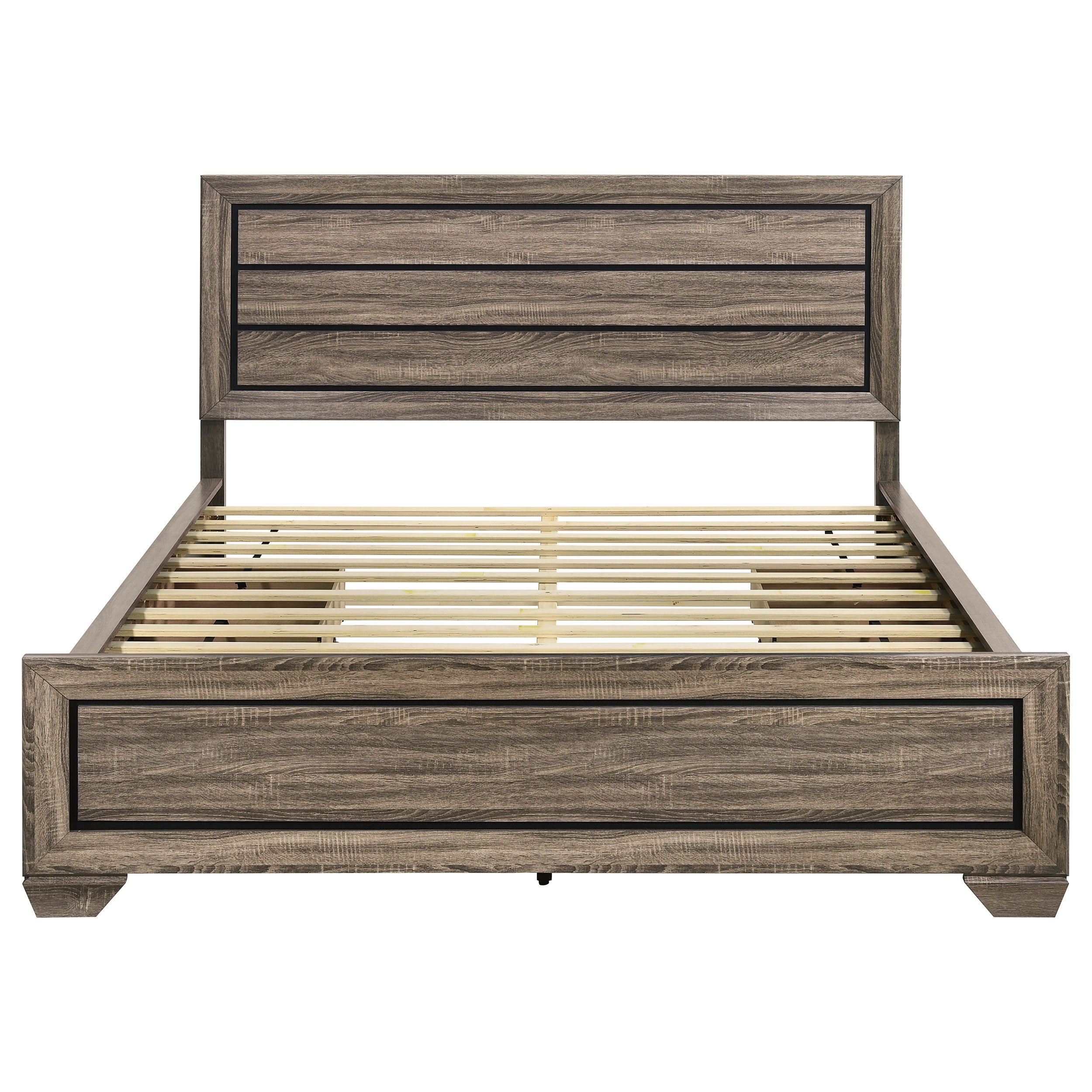 Kauffman Wood Panel Bed Dark Cocoa