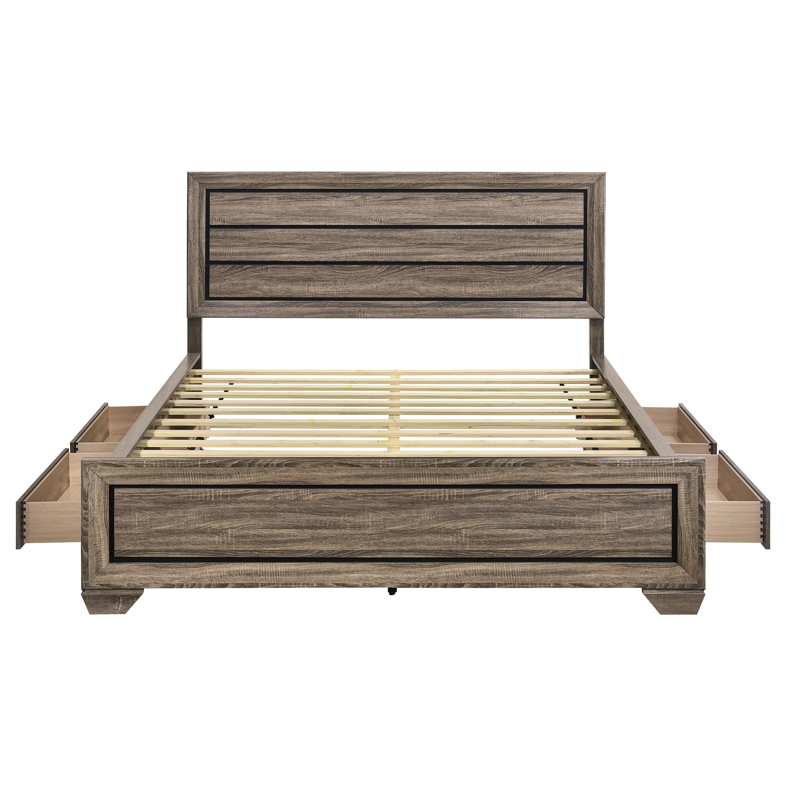 Kauffman Wood Panel Bed Dark Cocoa