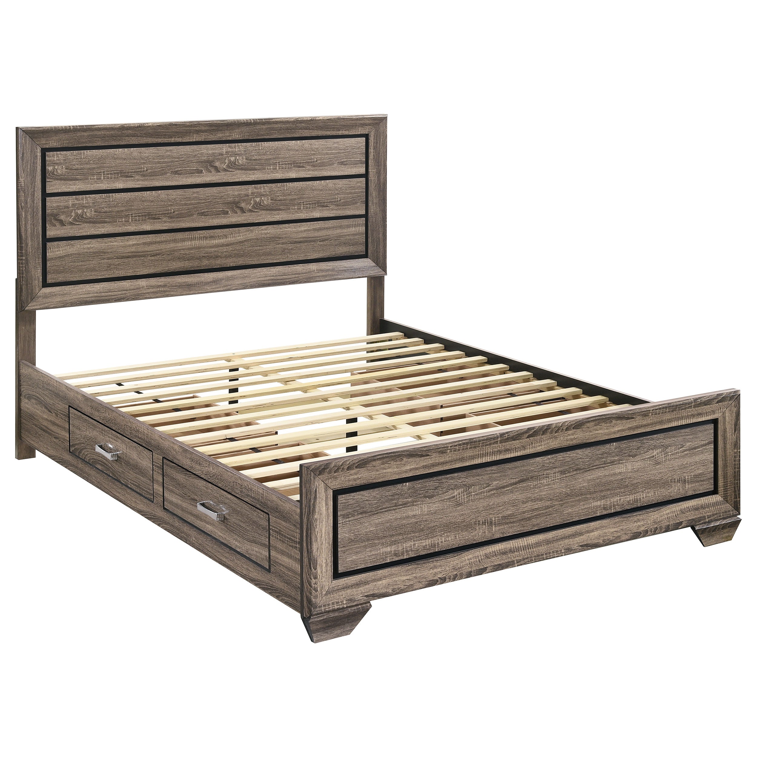 Kauffman Wood Panel Bed Dark Cocoa