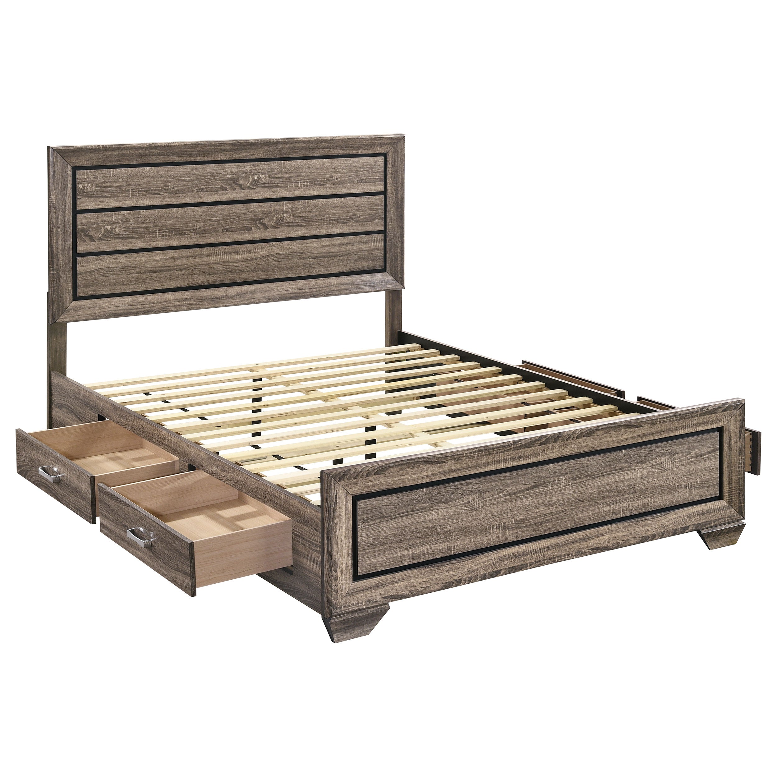 Kauffman Wood Panel Bed Dark Cocoa