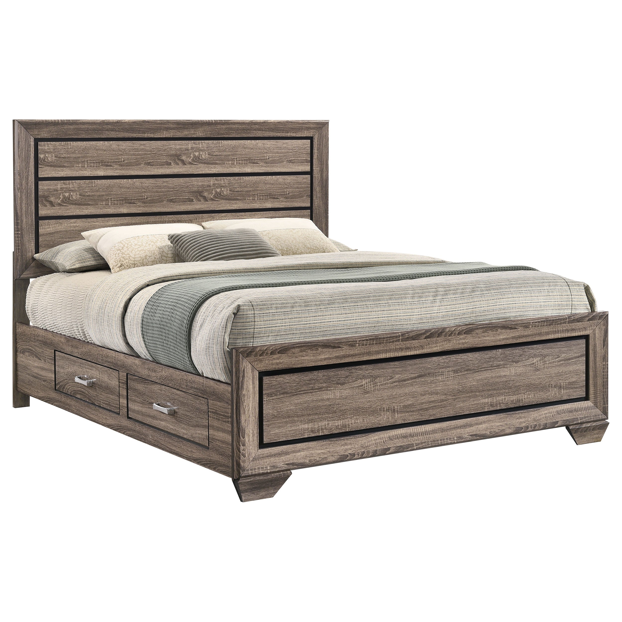 Kauffman Wood Panel Bed Dark Cocoa