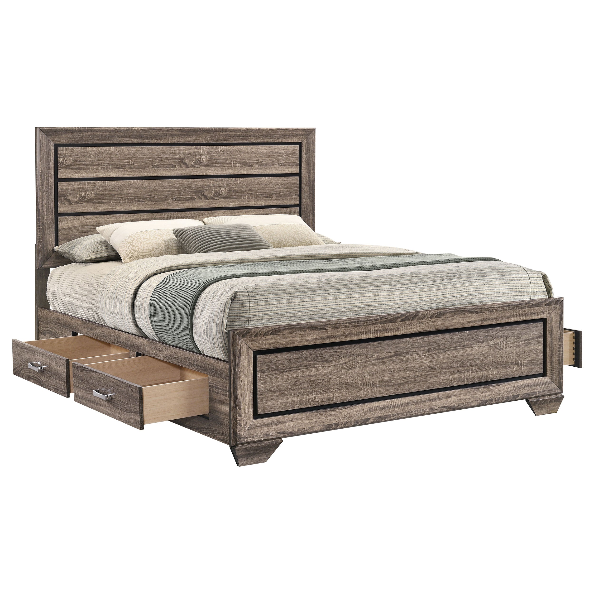 Kauffman Wood Panel Bed Dark Cocoa