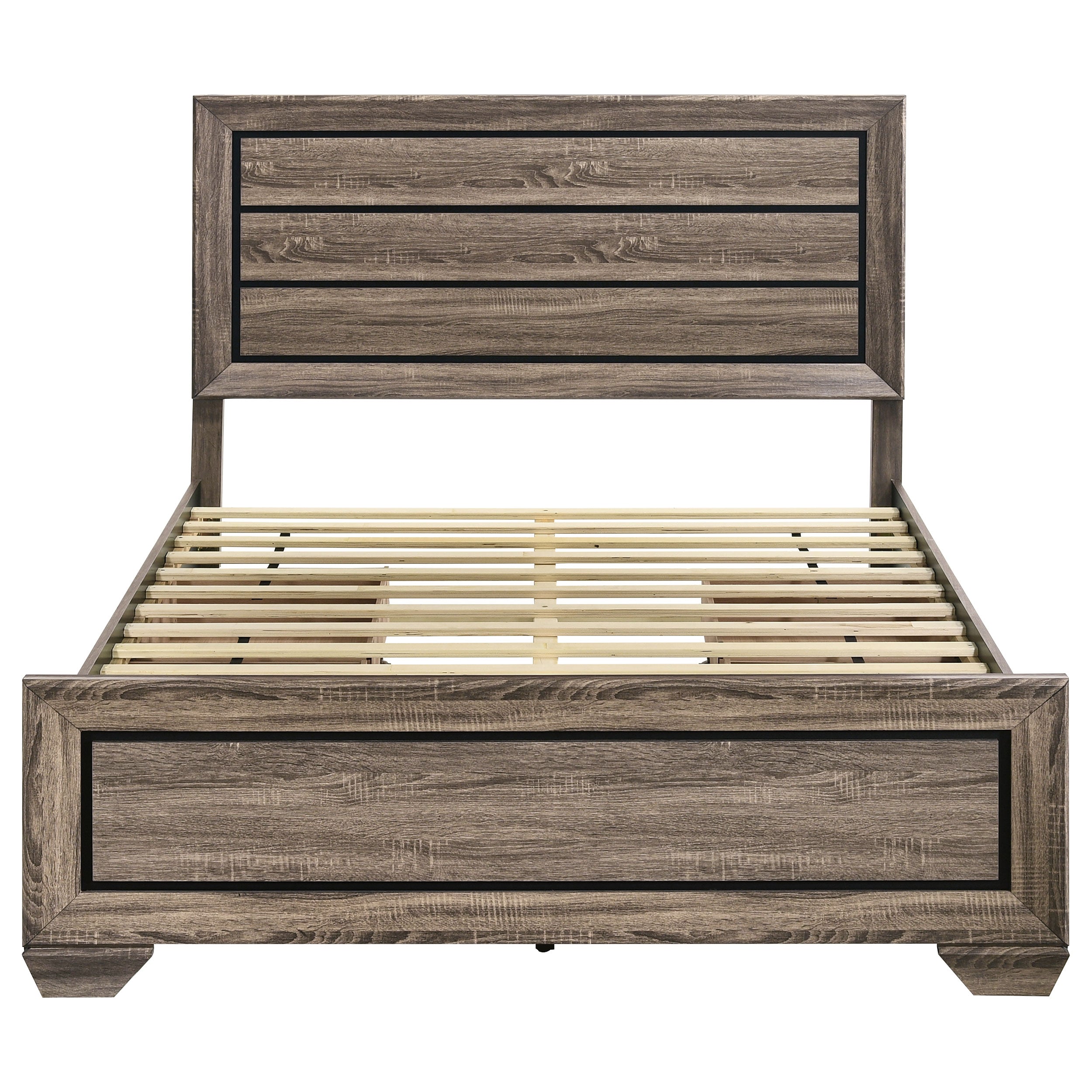 Kauffman Wood Panel Bed Dark Cocoa