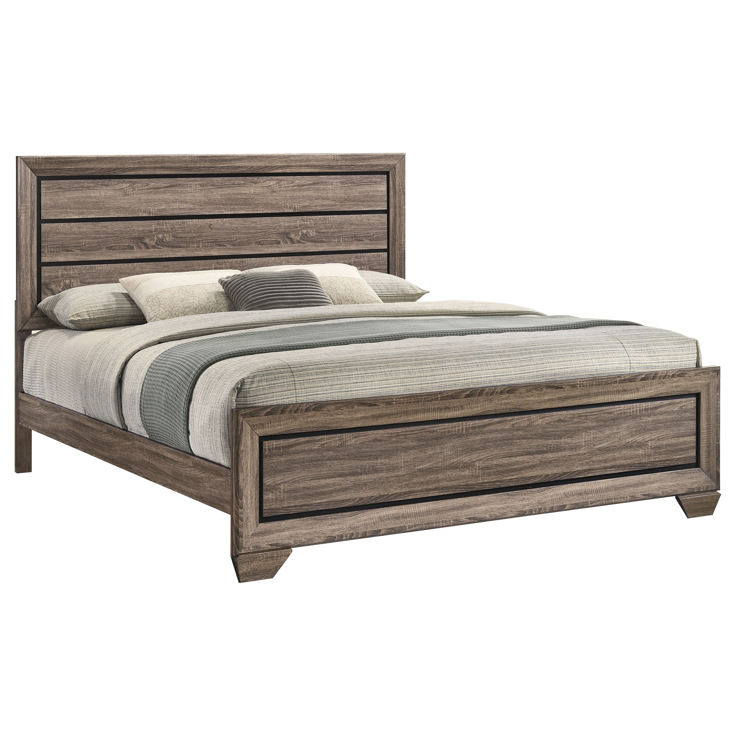 Kauffman Wood Panel Bed Dark Cocoa