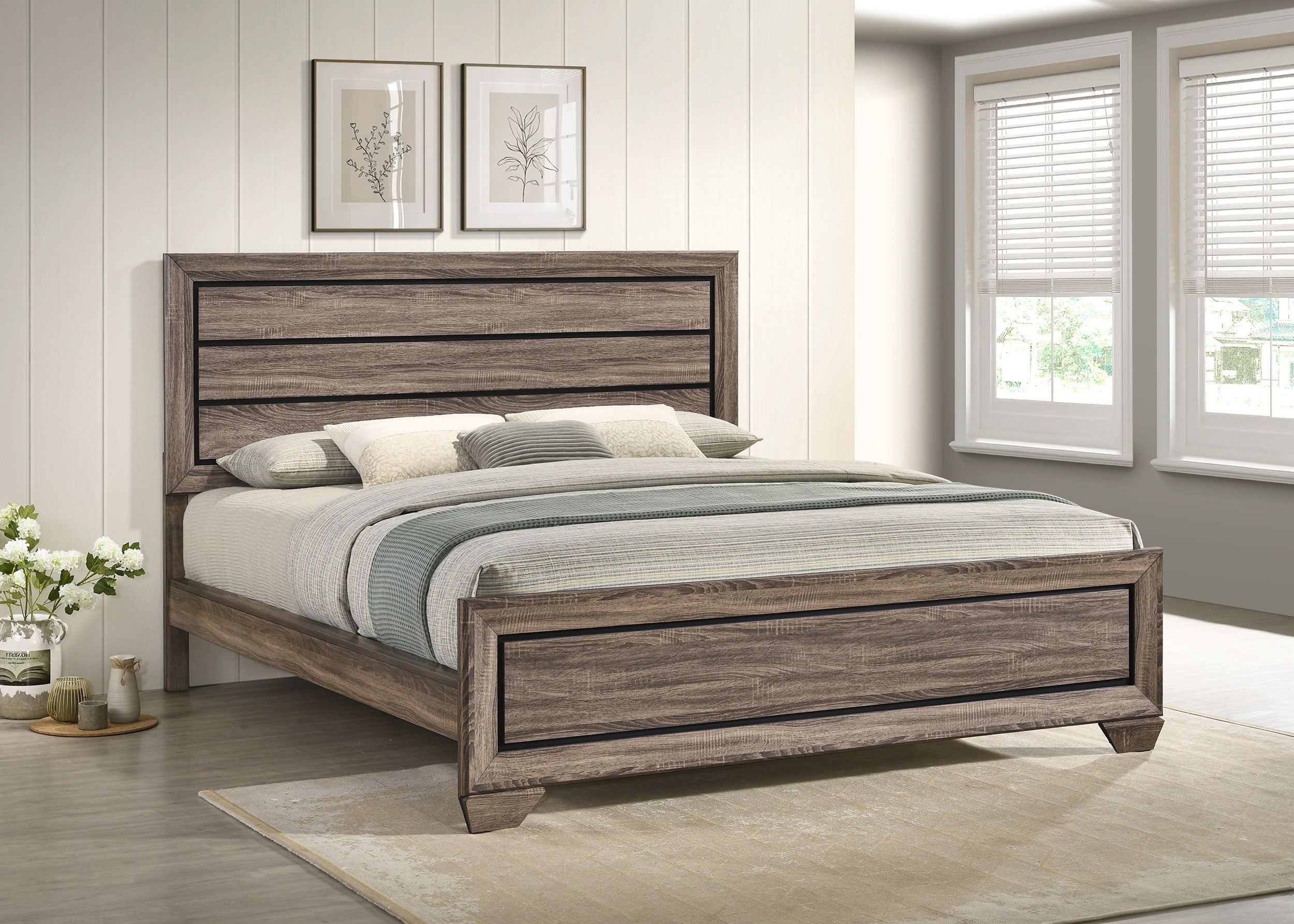 Kauffman Wood Panel Bed Dark Cocoa