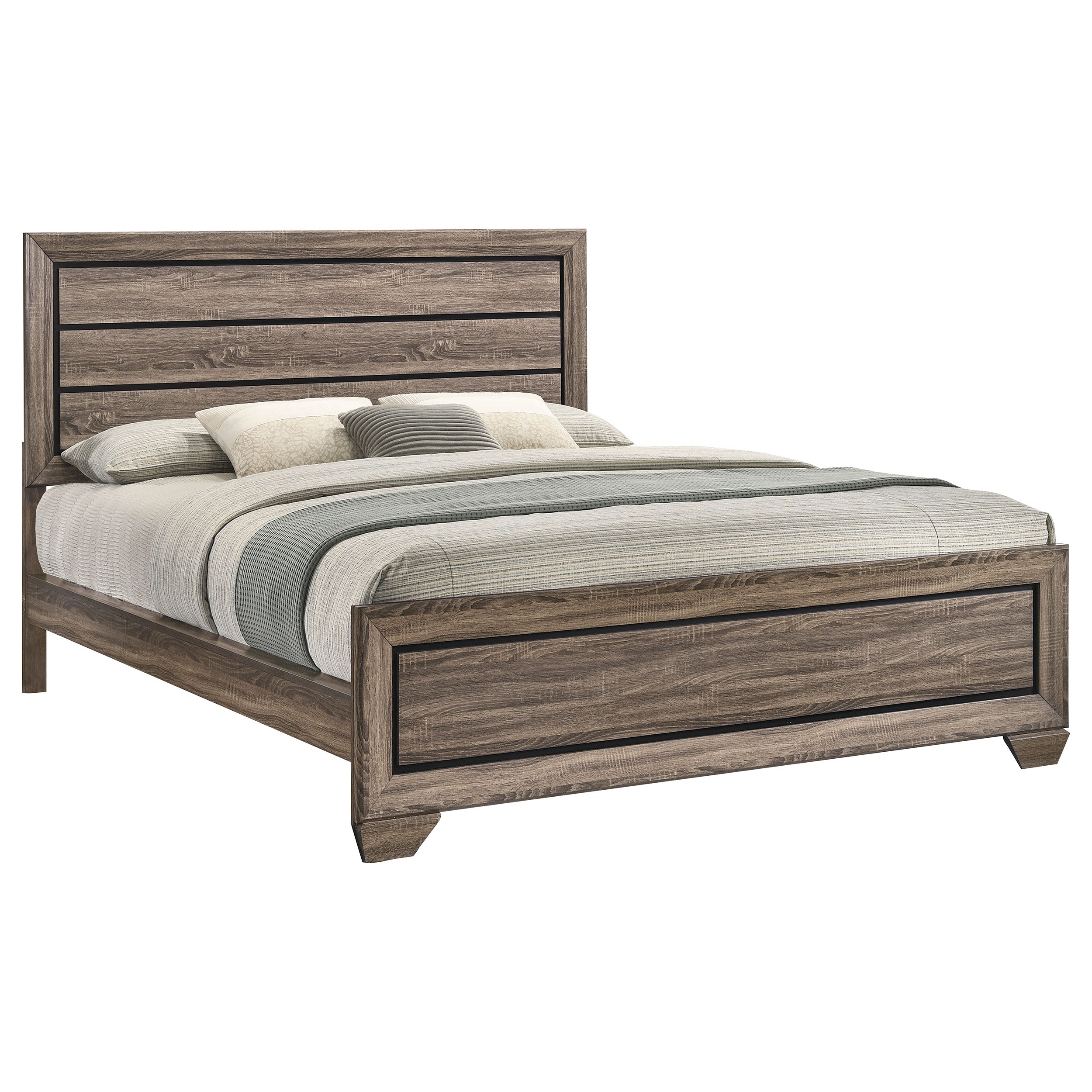 Kauffman Wood Panel Bed Dark Cocoa