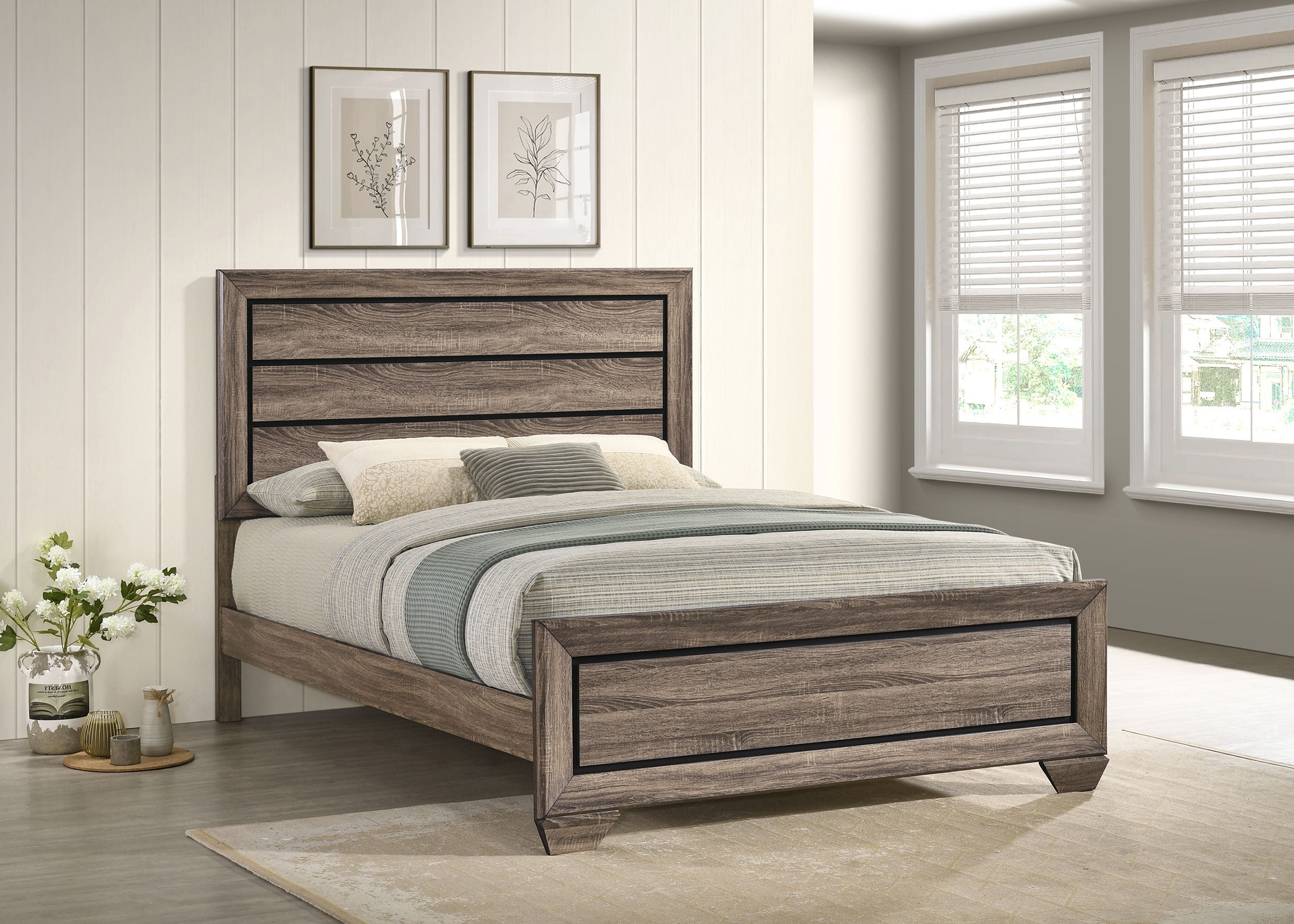 Kauffman Wood Panel Bed Dark Cocoa
