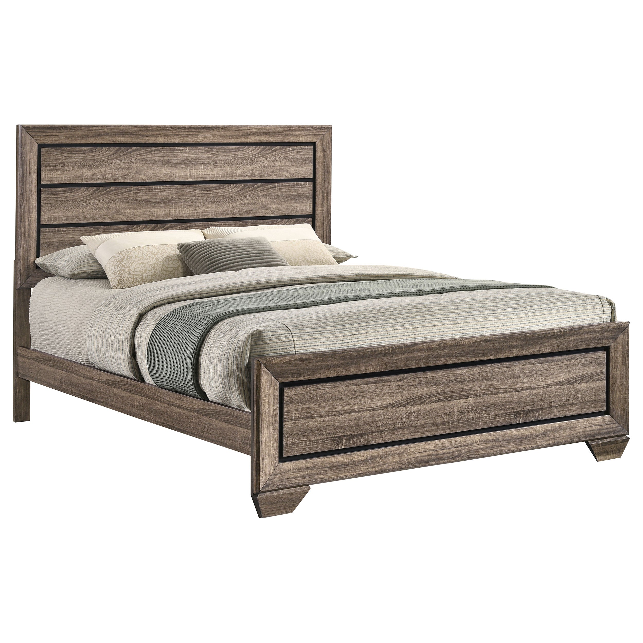 Kauffman Wood Panel Bed Dark Cocoa