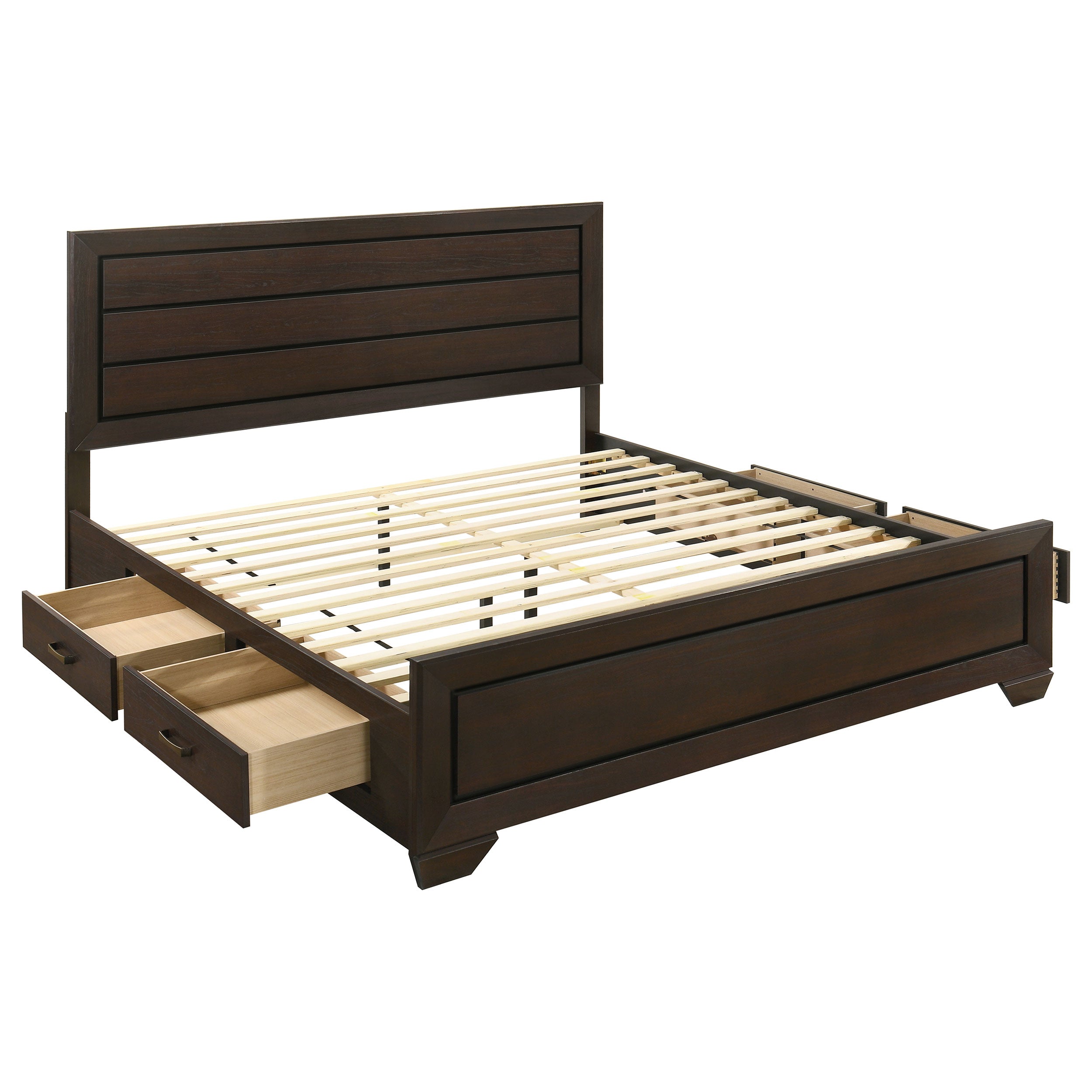 Kauffman Wood Panel Bed Dark Cocoa