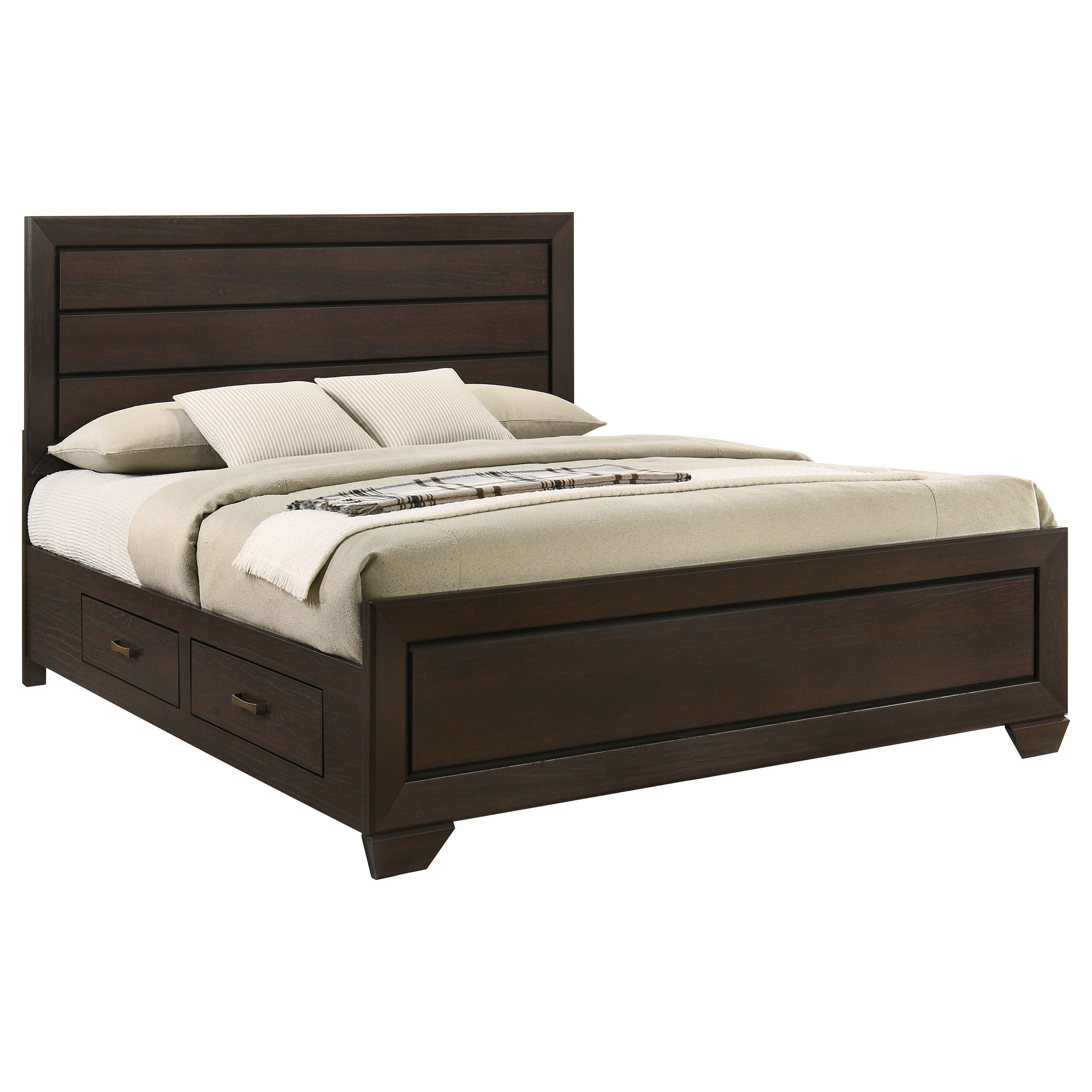 Kauffman Wood Panel Bed Dark Cocoa