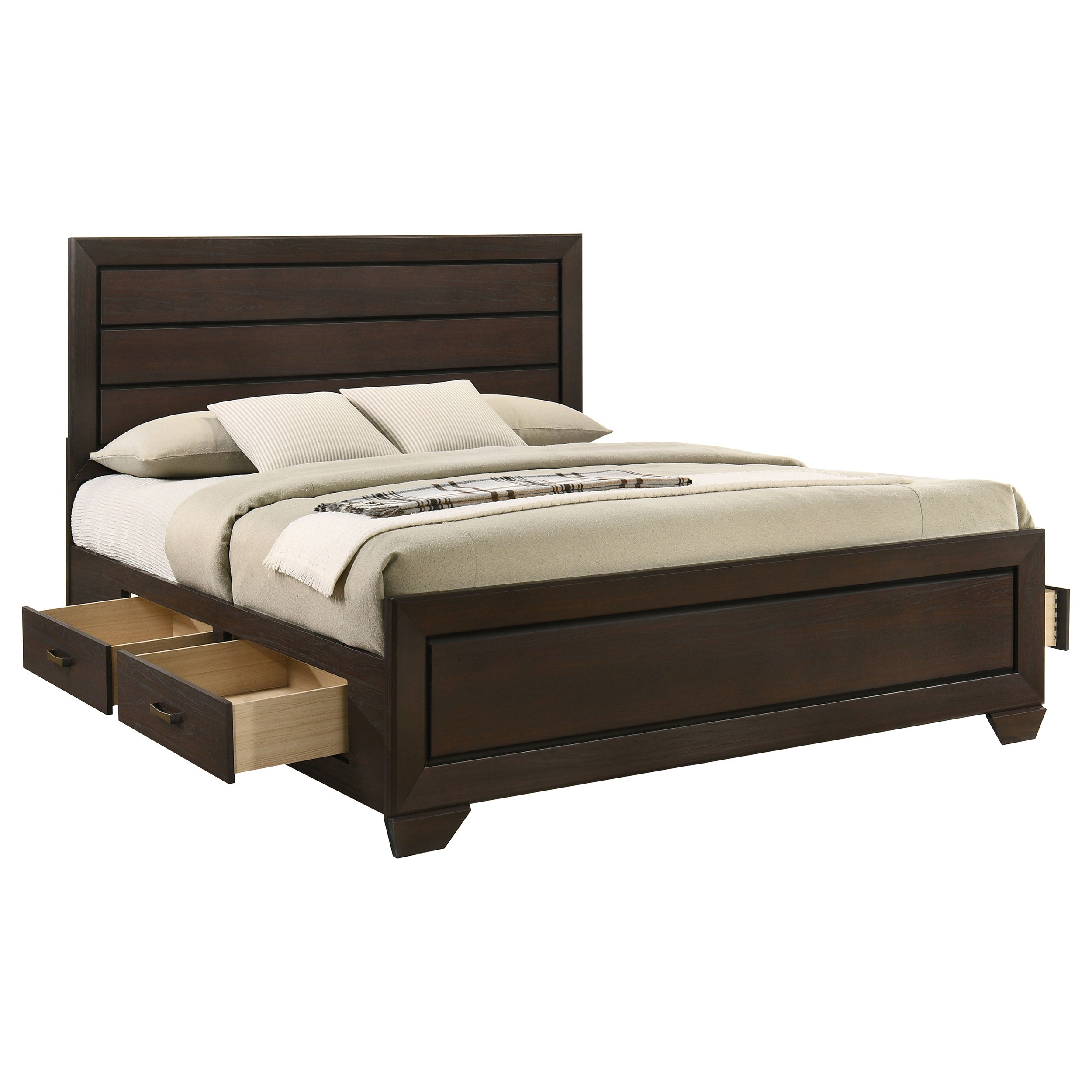 Kauffman Wood Panel Bed Dark Cocoa