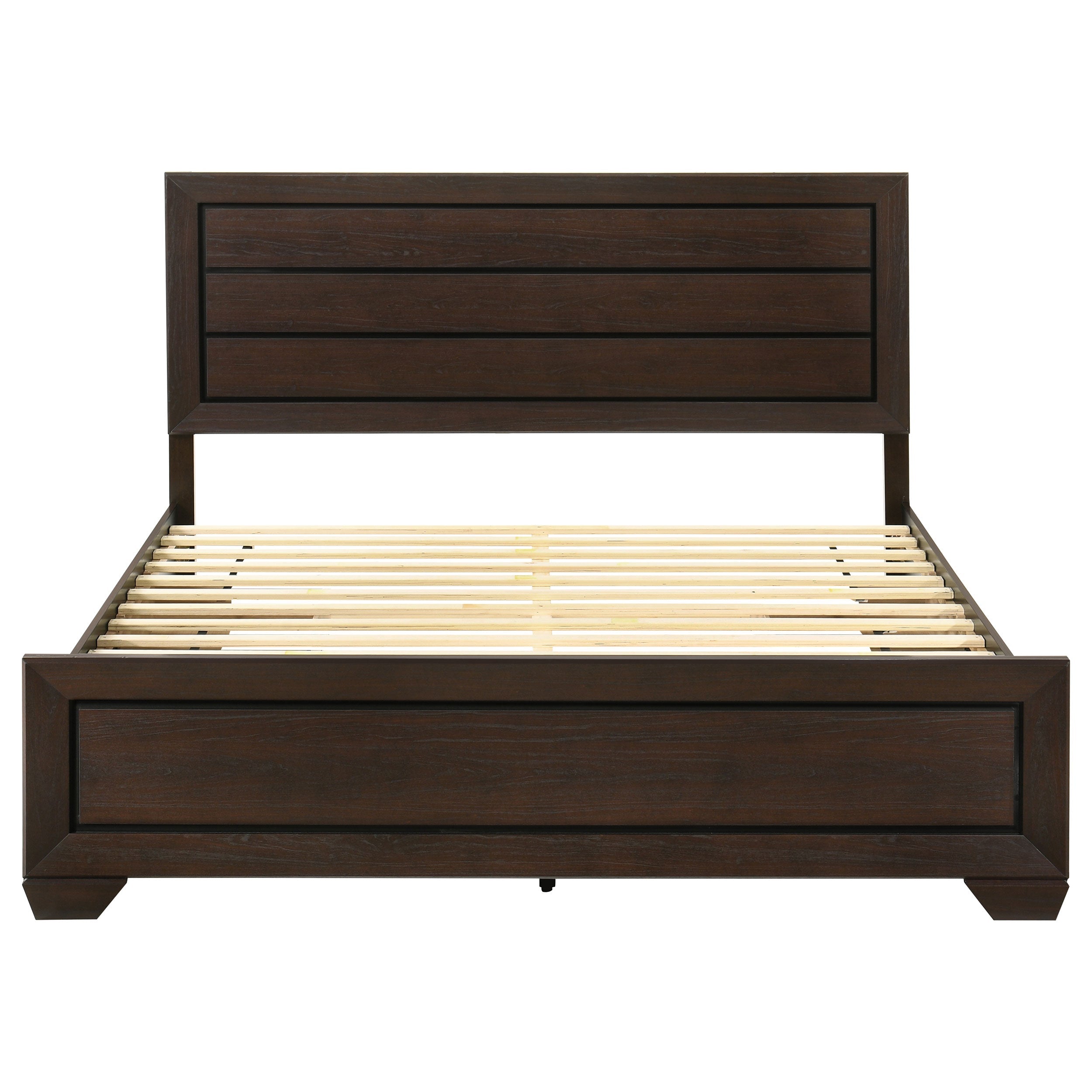 Kauffman Wood Panel Bed Dark Cocoa