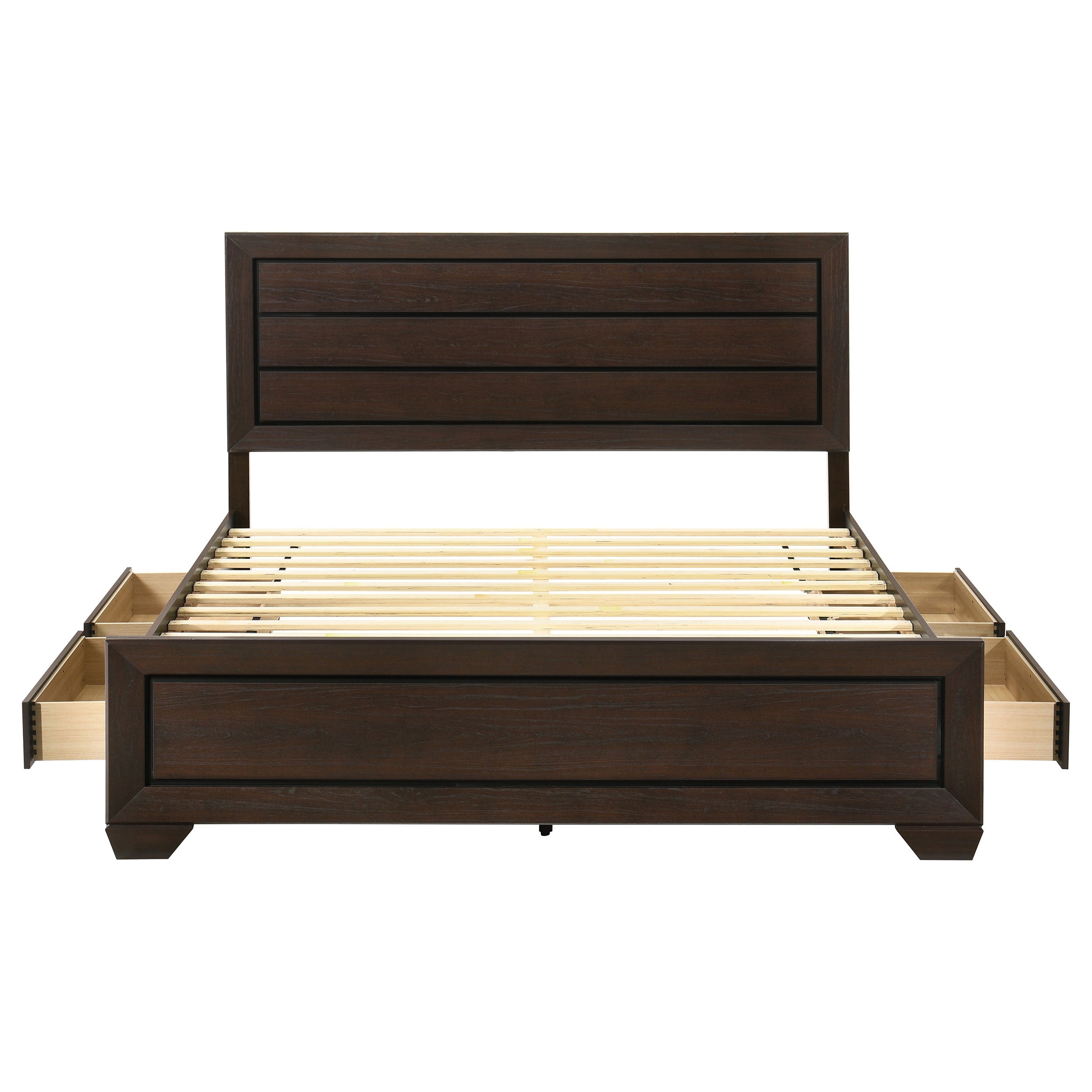 Kauffman Wood Panel Bed Dark Cocoa