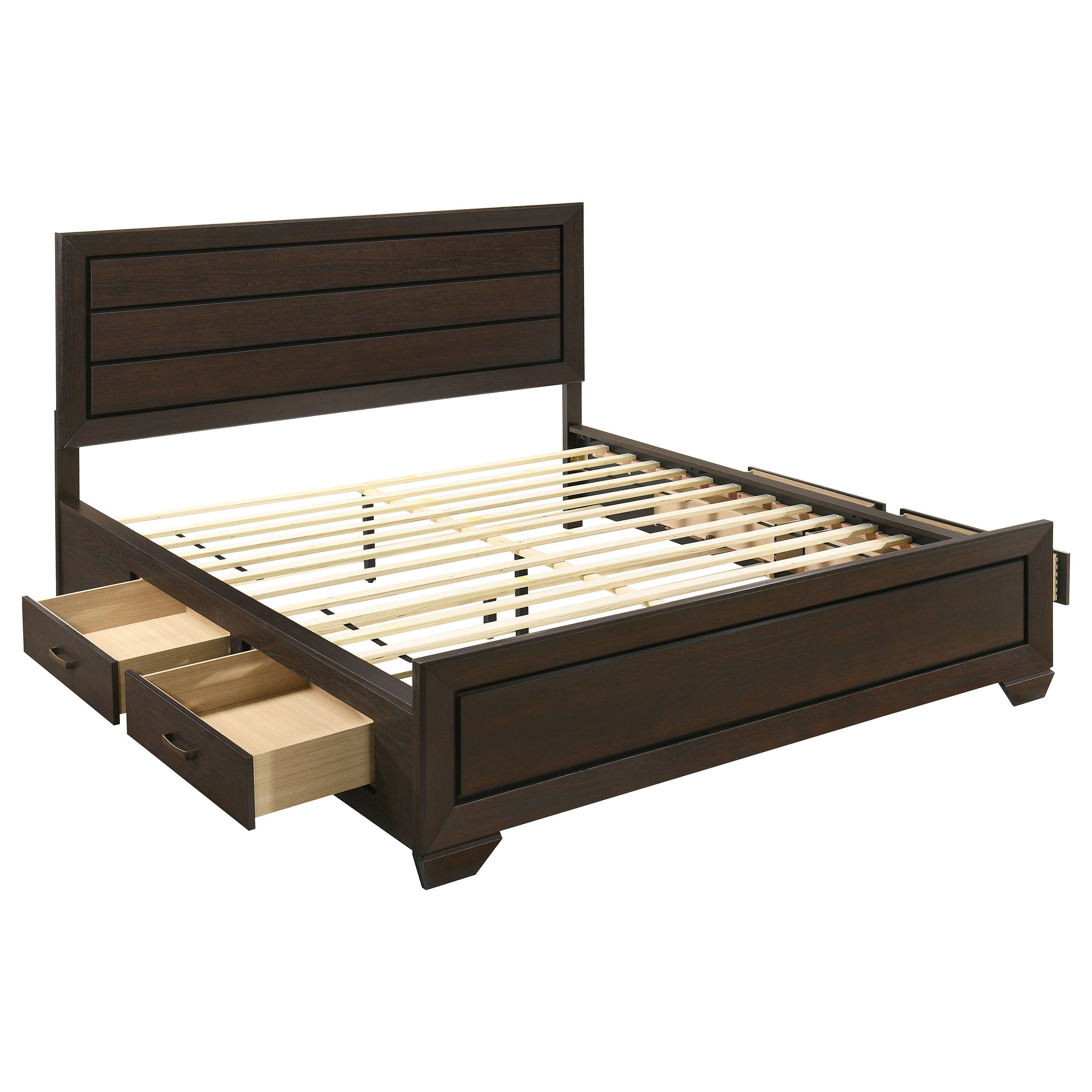 Kauffman Wood Panel Bed Dark Cocoa