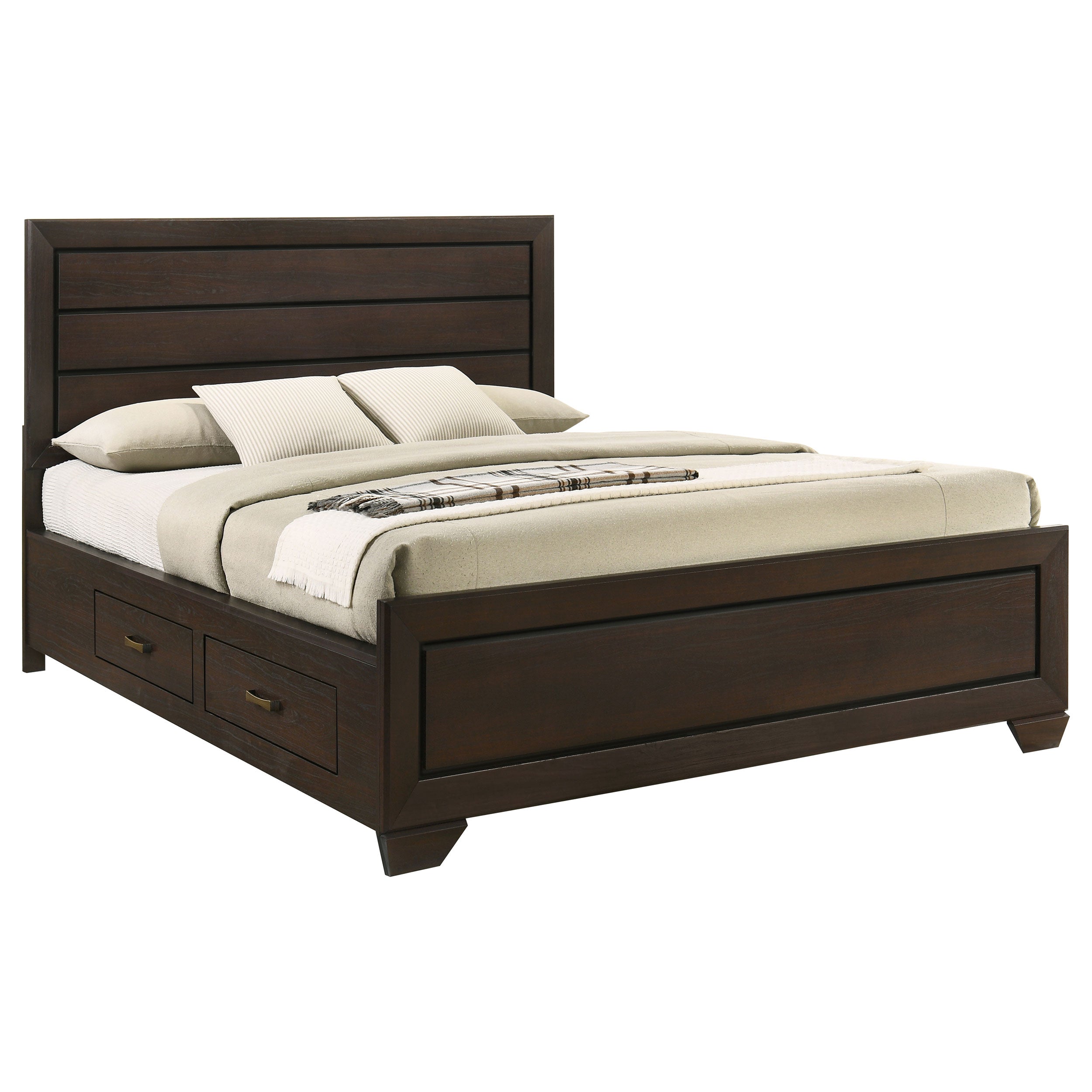 Kauffman Wood Panel Bed Dark Cocoa