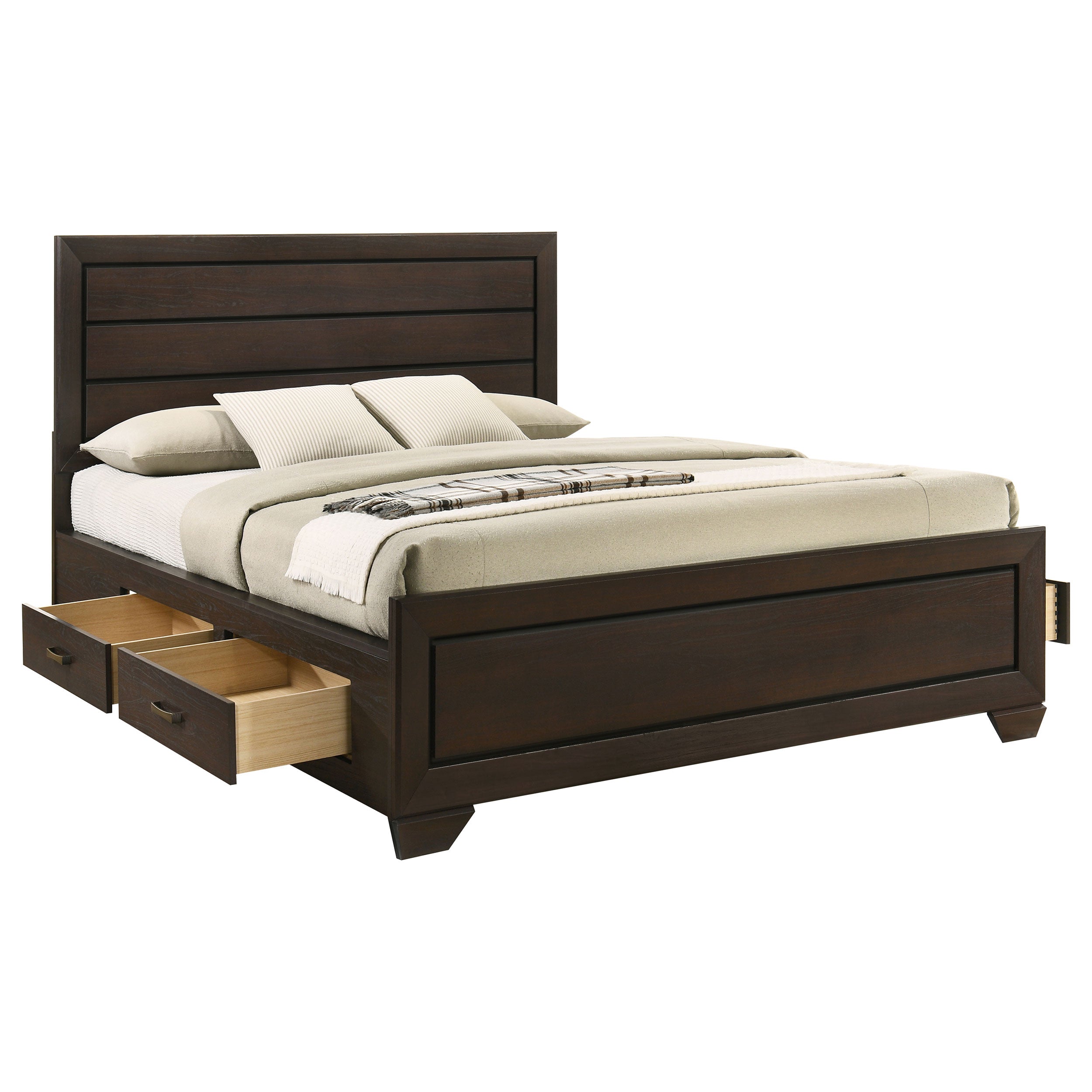 Kauffman Wood Panel Bed Dark Cocoa