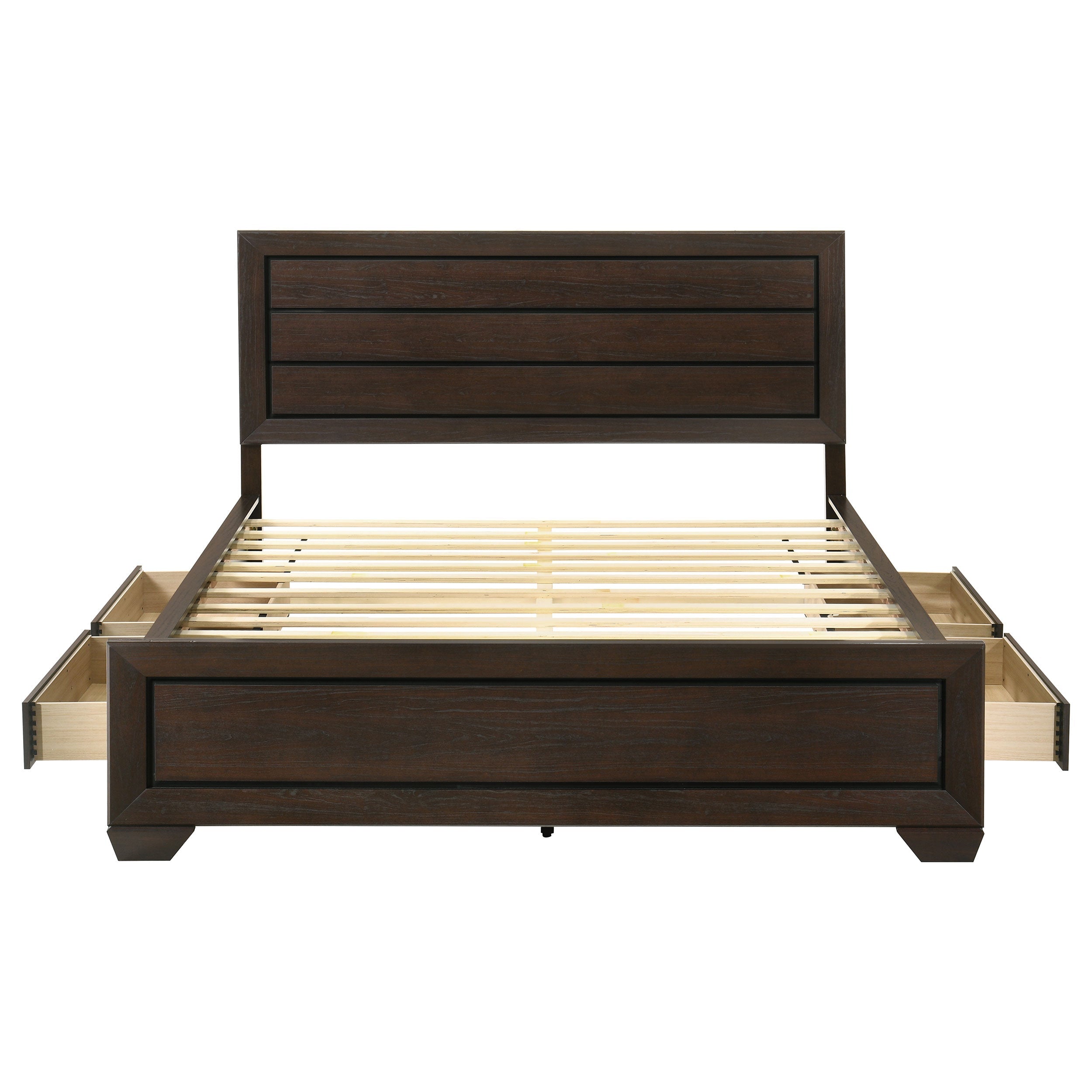 Kauffman Wood Panel Bed Dark Cocoa