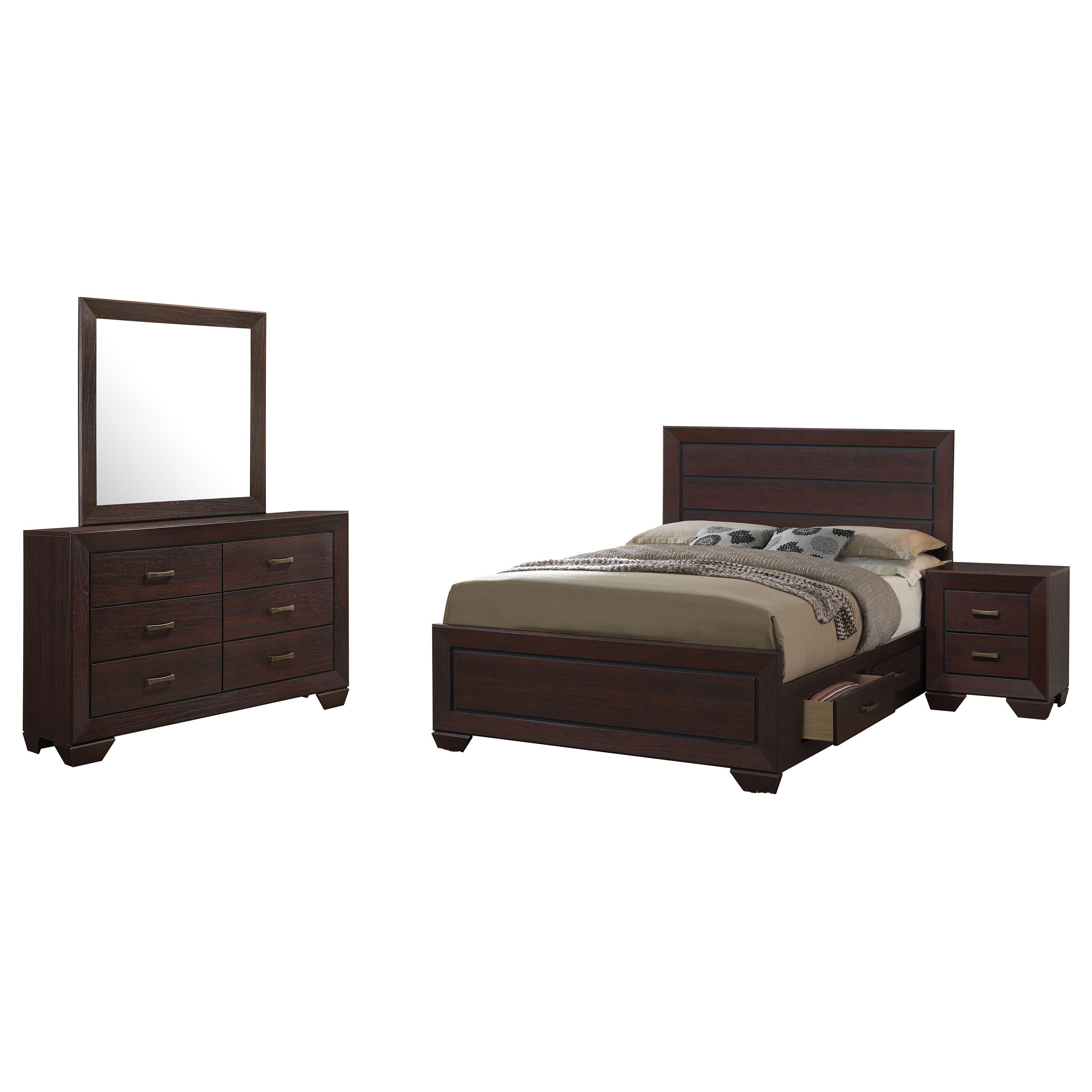 Kauffman Bedroom Set Dark Cocoa