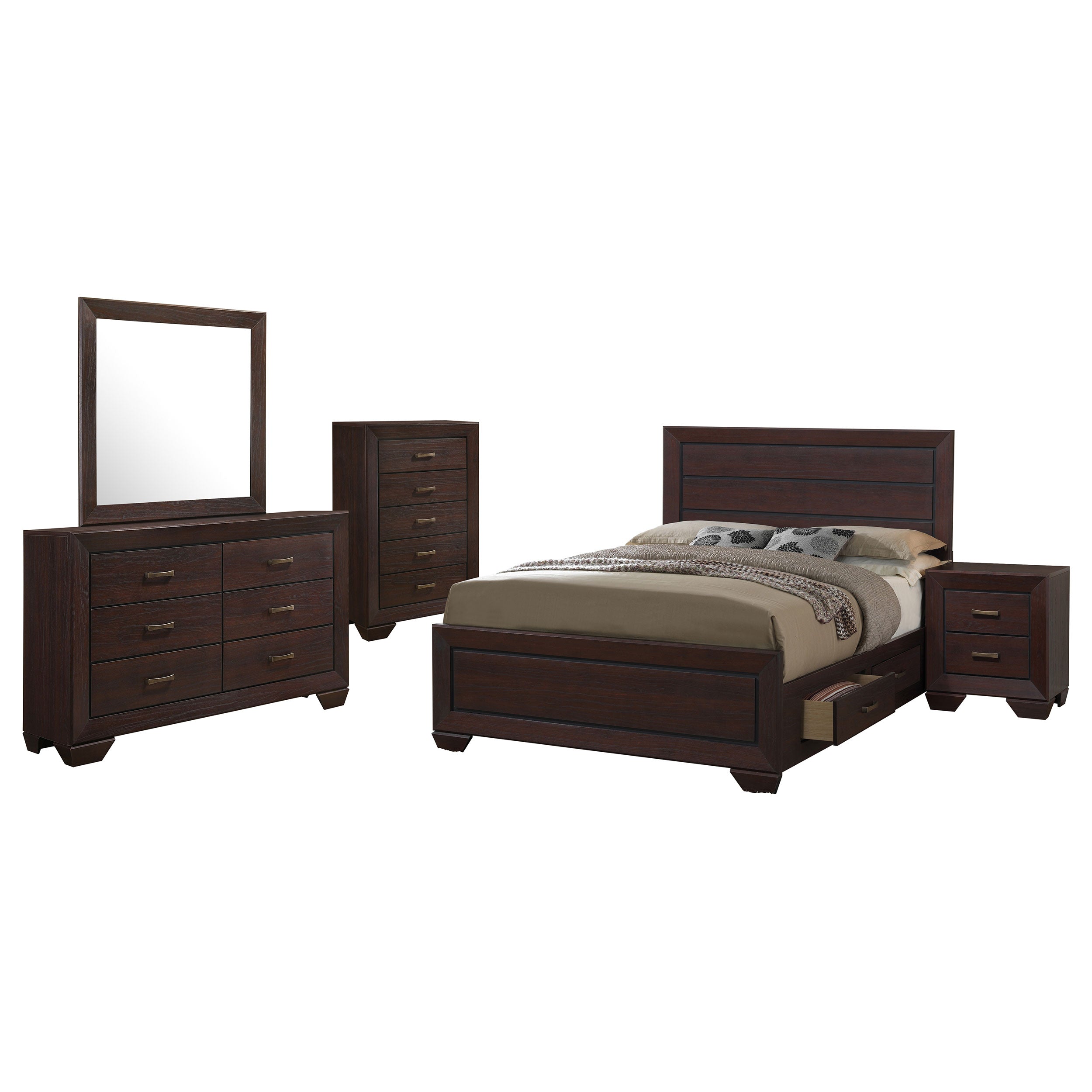 Kauffman Bedroom Set Dark Cocoa