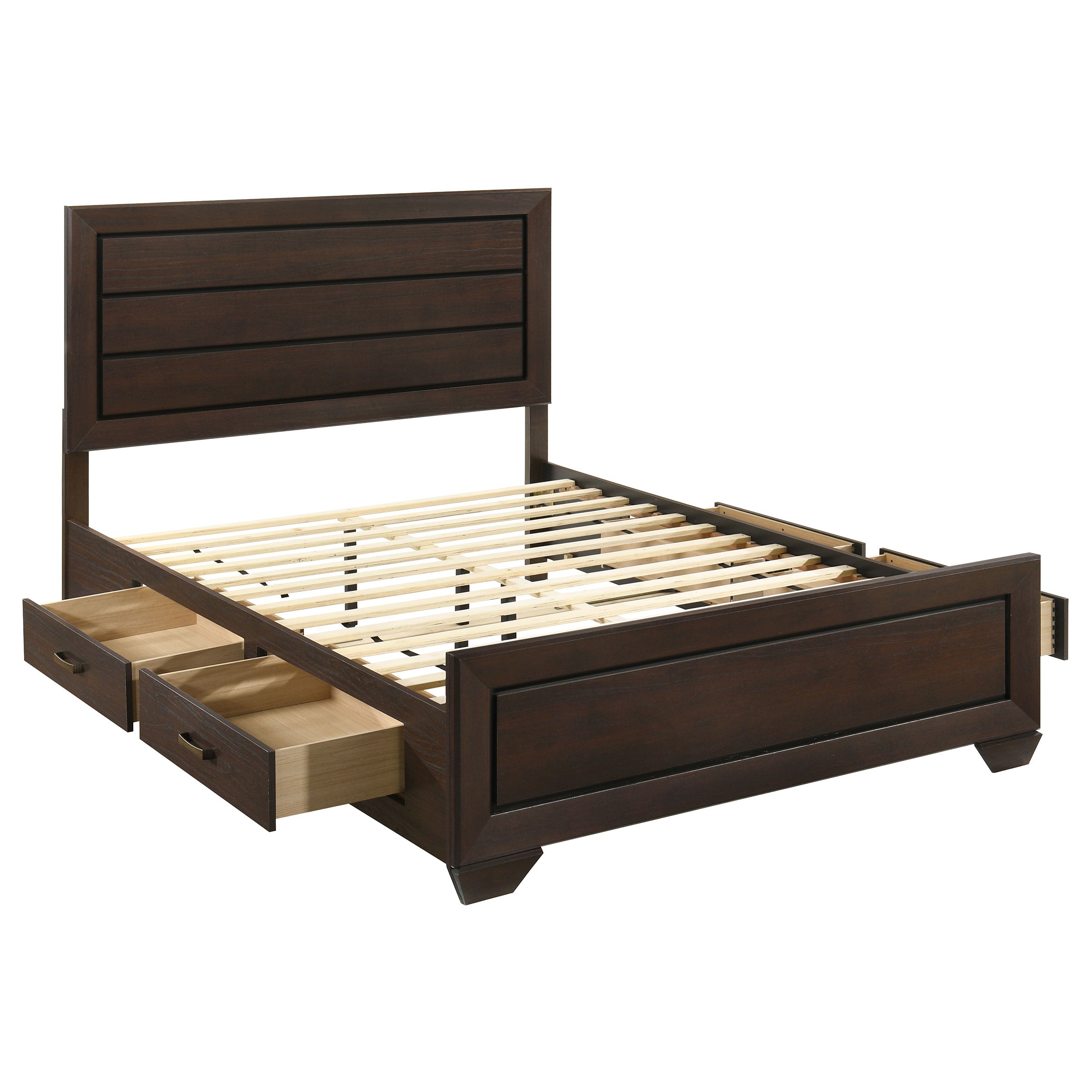 Kauffman Wood Panel Bed Dark Cocoa