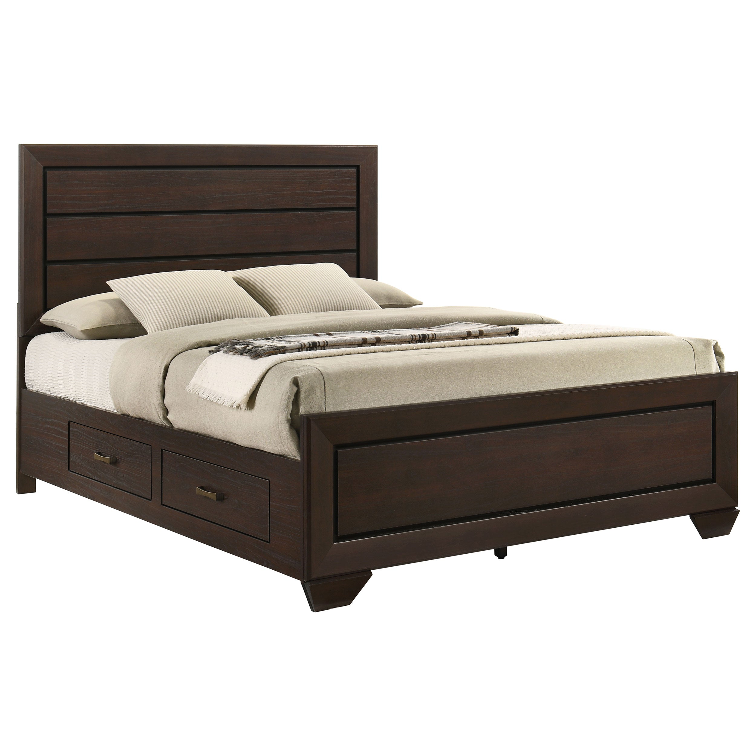 Kauffman Wood Panel Bed Dark Cocoa