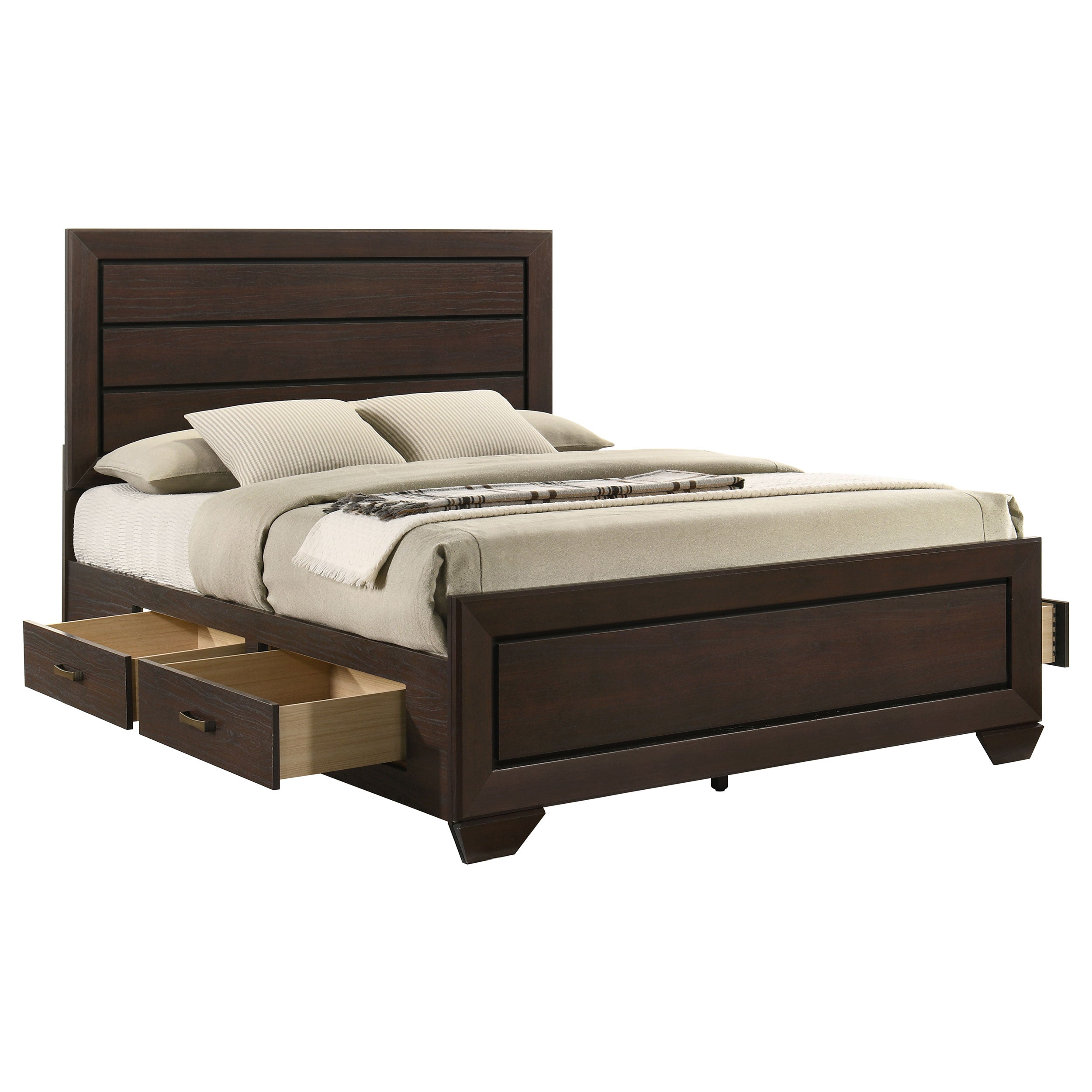 Kauffman Wood Panel Bed Dark Cocoa