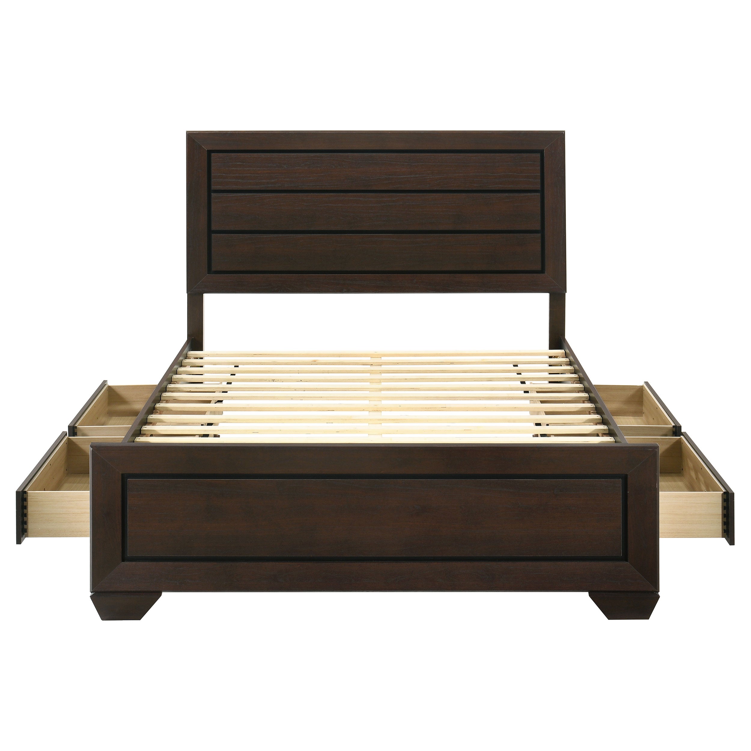 Kauffman Wood Panel Bed Dark Cocoa