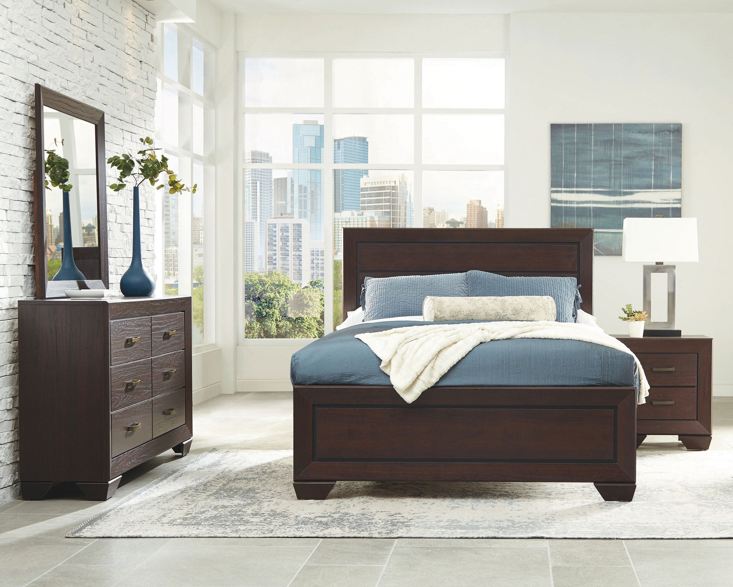 Kauffman Bedroom Set Dark Cocoa