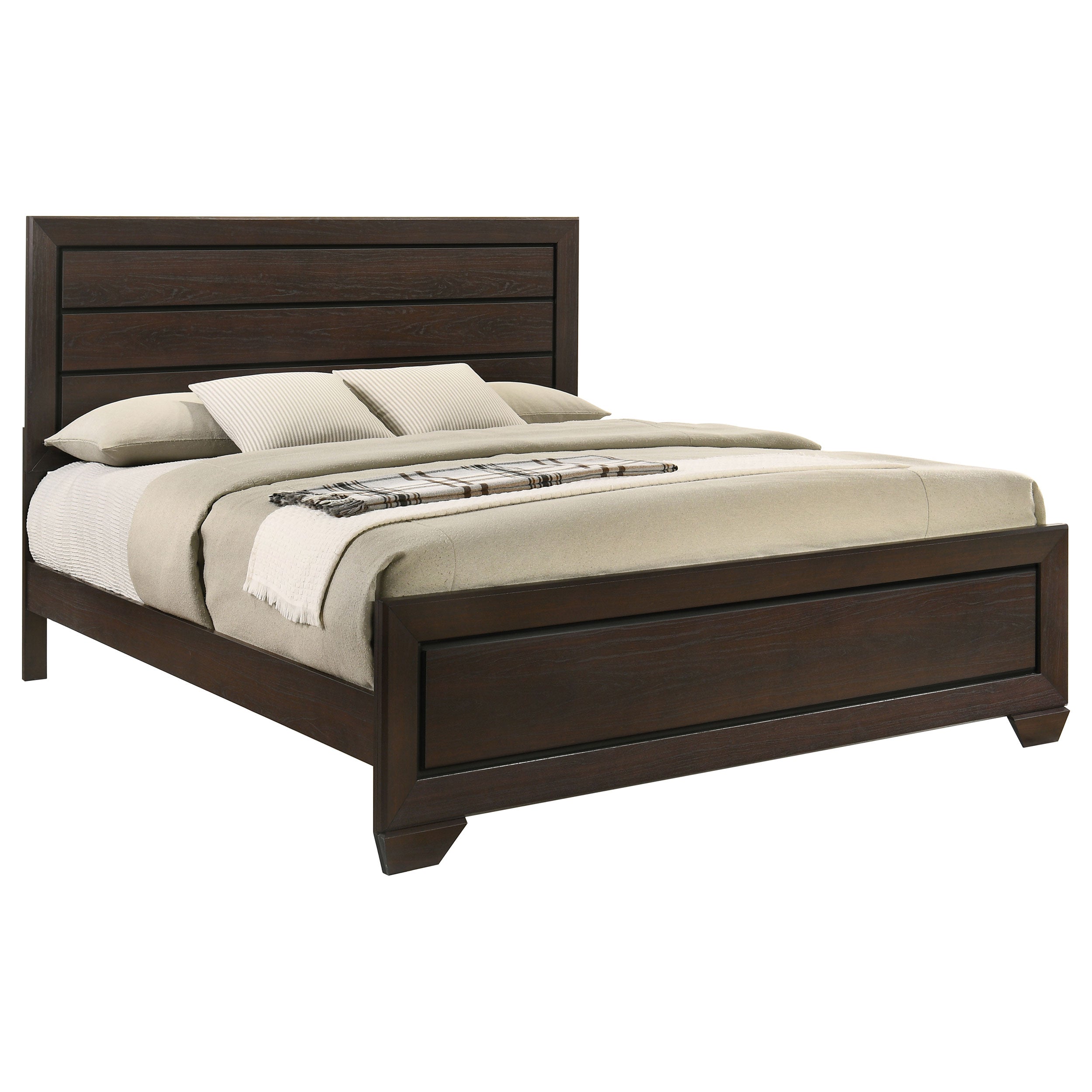 Kauffman Wood Panel Bed Dark Cocoa