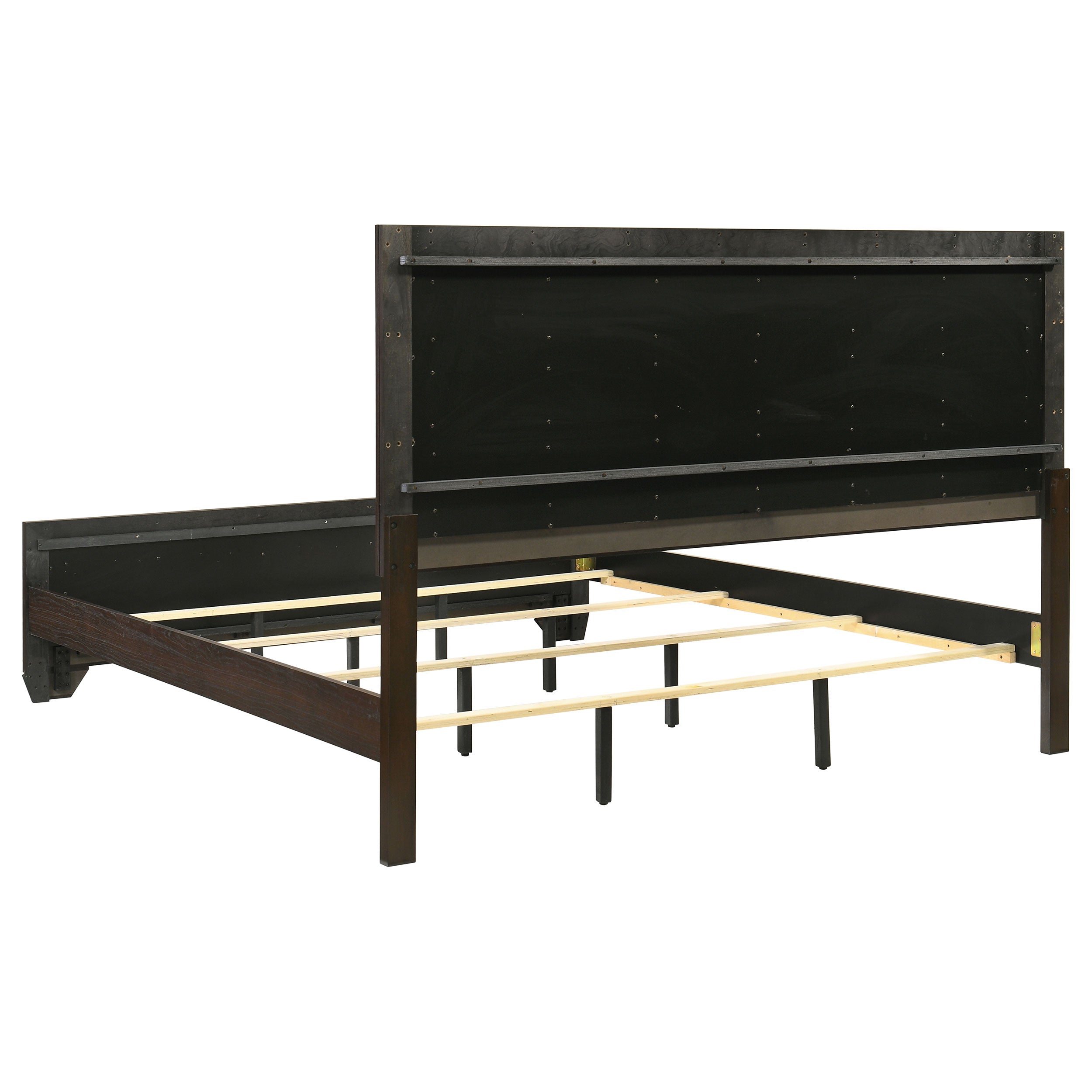 Kauffman Wood Panel Bed Dark Cocoa