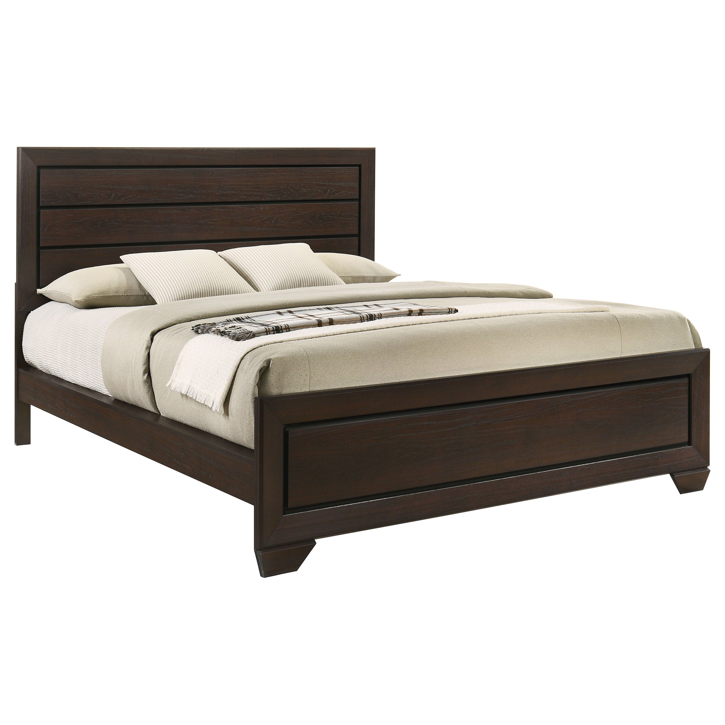 Kauffman Wood Panel Bed Dark Cocoa