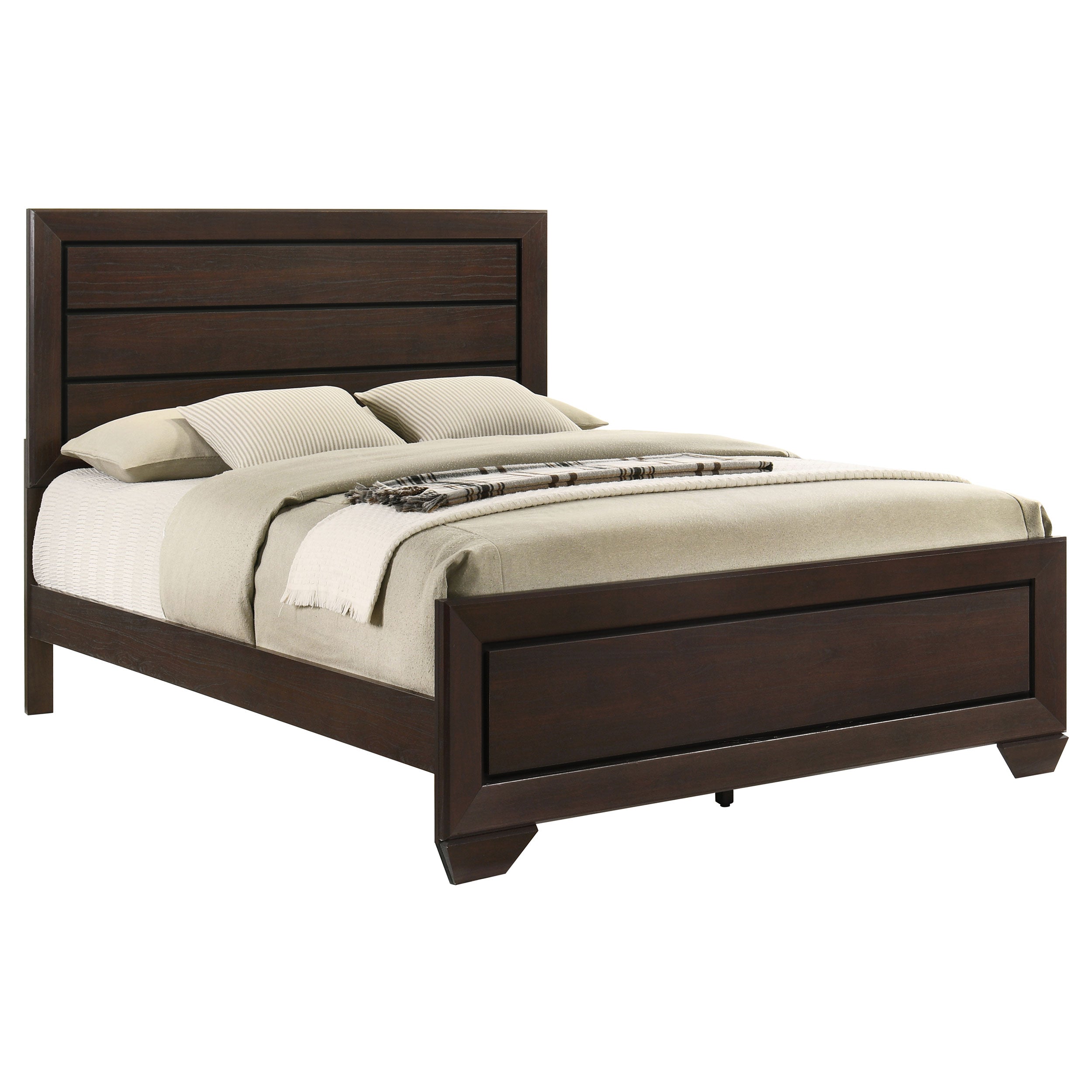 Kauffman Wood Panel Bed Dark Cocoa