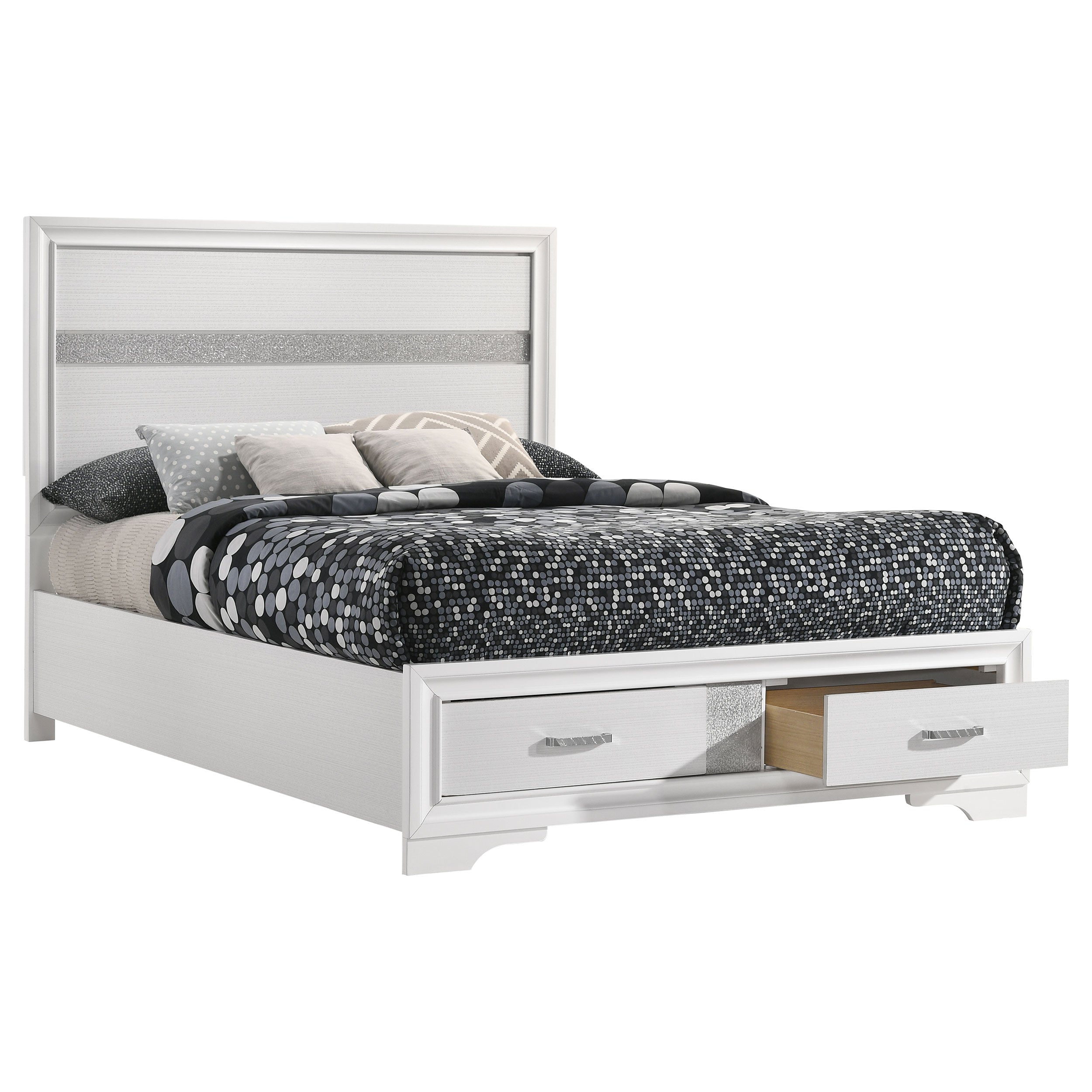 Miranda 51-inch Wood Storage Panel Bed Black