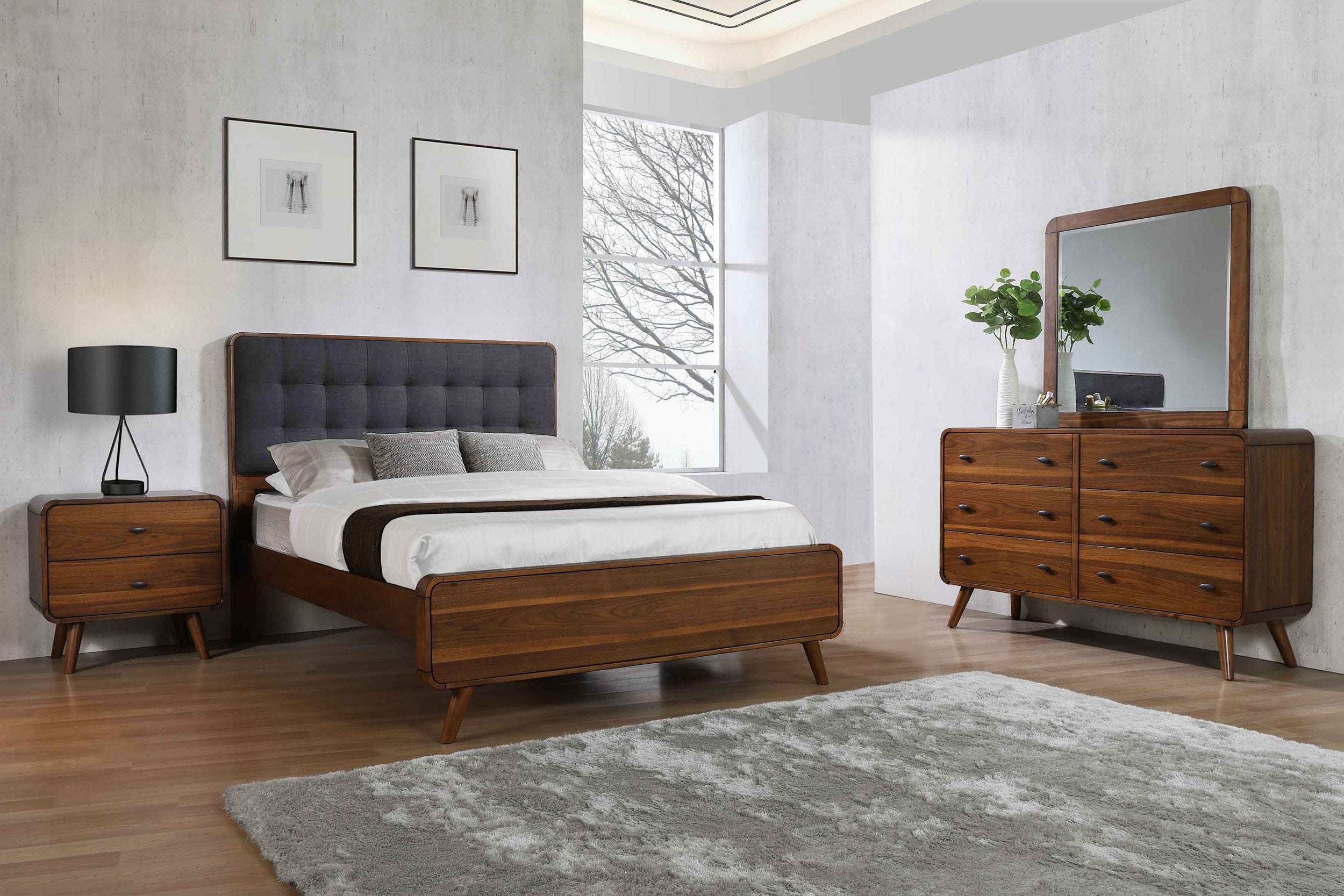 Robyn Bedroom Set Dark Walnut