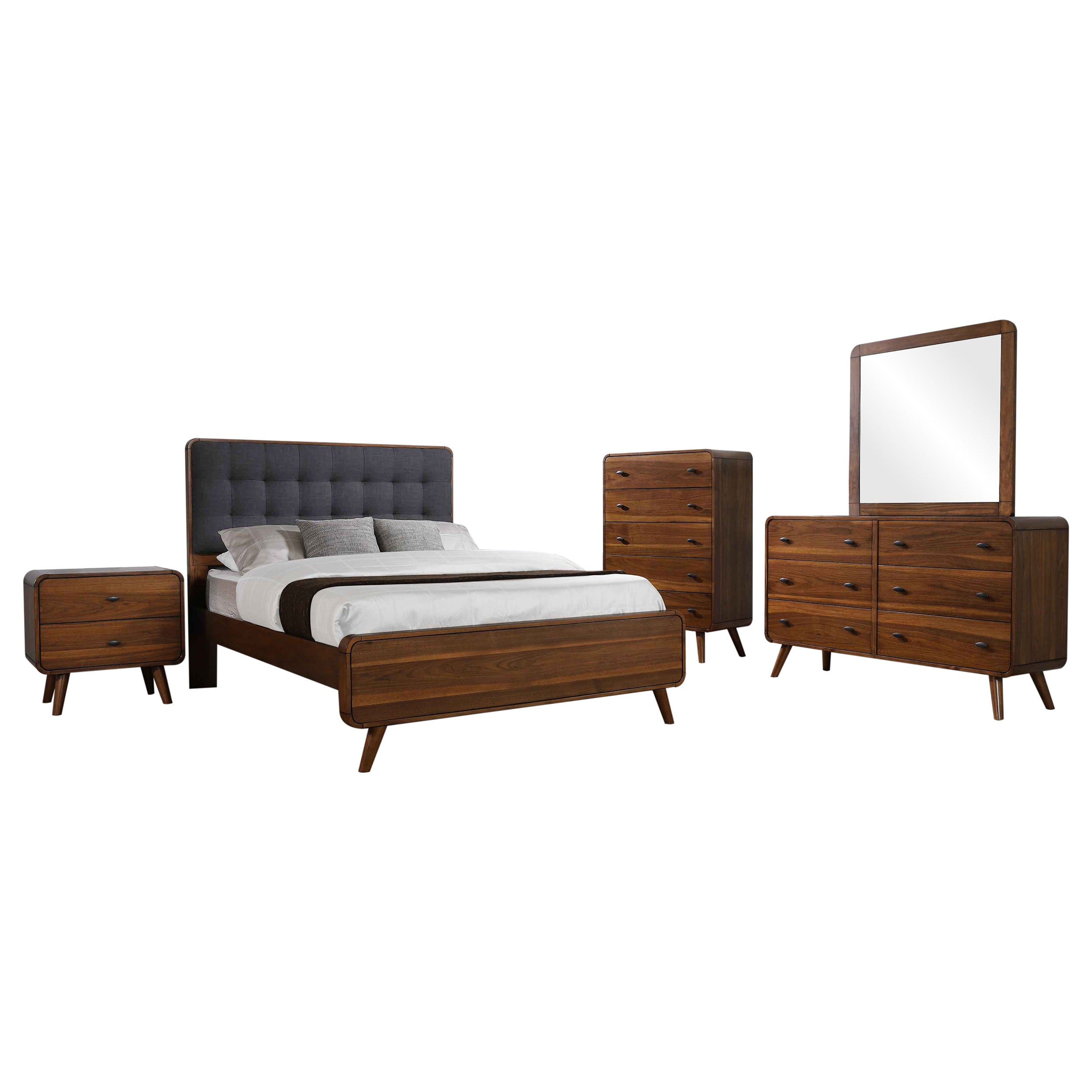 Robyn Bedroom Set Dark Walnut