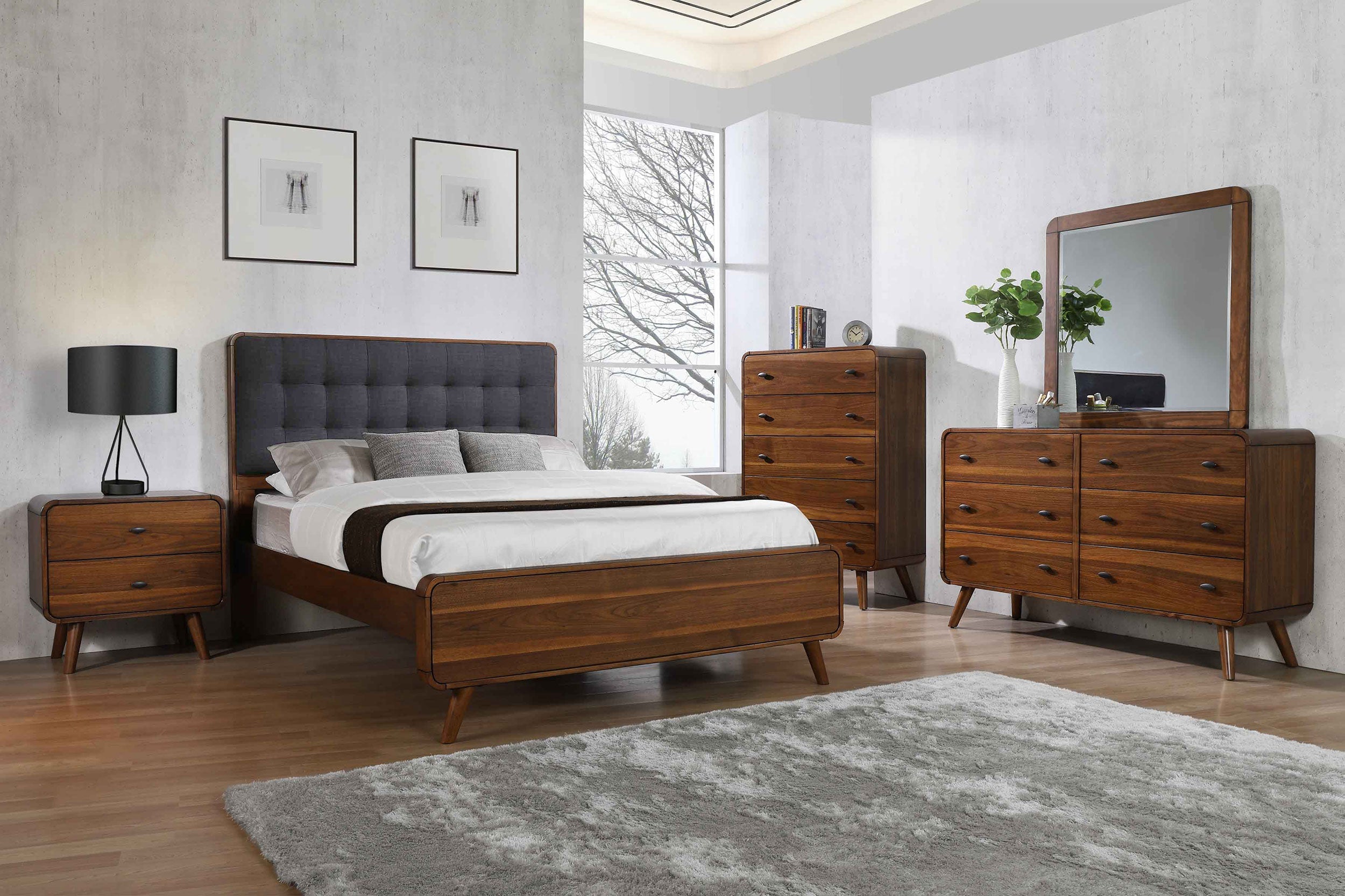 Robyn Bedroom Set Dark Walnut