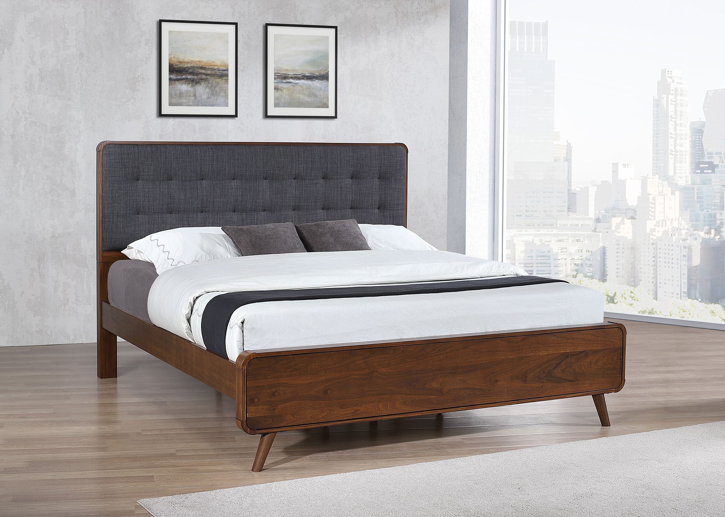 Robyn Wood Platform Bed Dark Walnut